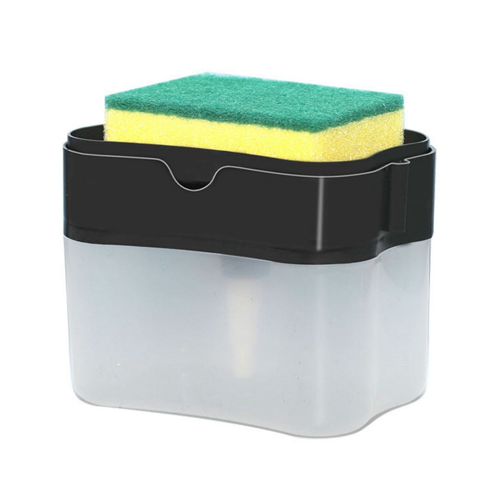 Dish Liquid Dispenser Durable Plastic Effort Saving Press Large Capacity Dish Detergent Dispenser for Kitchen Home Black - Image 1