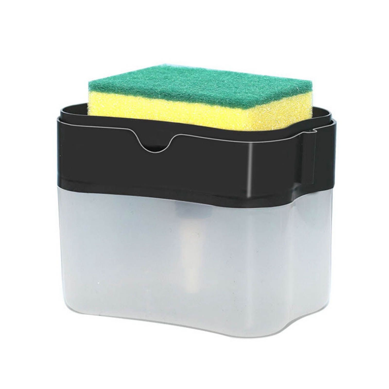 Dish Liquid Dispenser Durable Plastic Effort Saving Press Large Capacity Dish Detergent Dispenser for Kitchen Home Black - Image 2