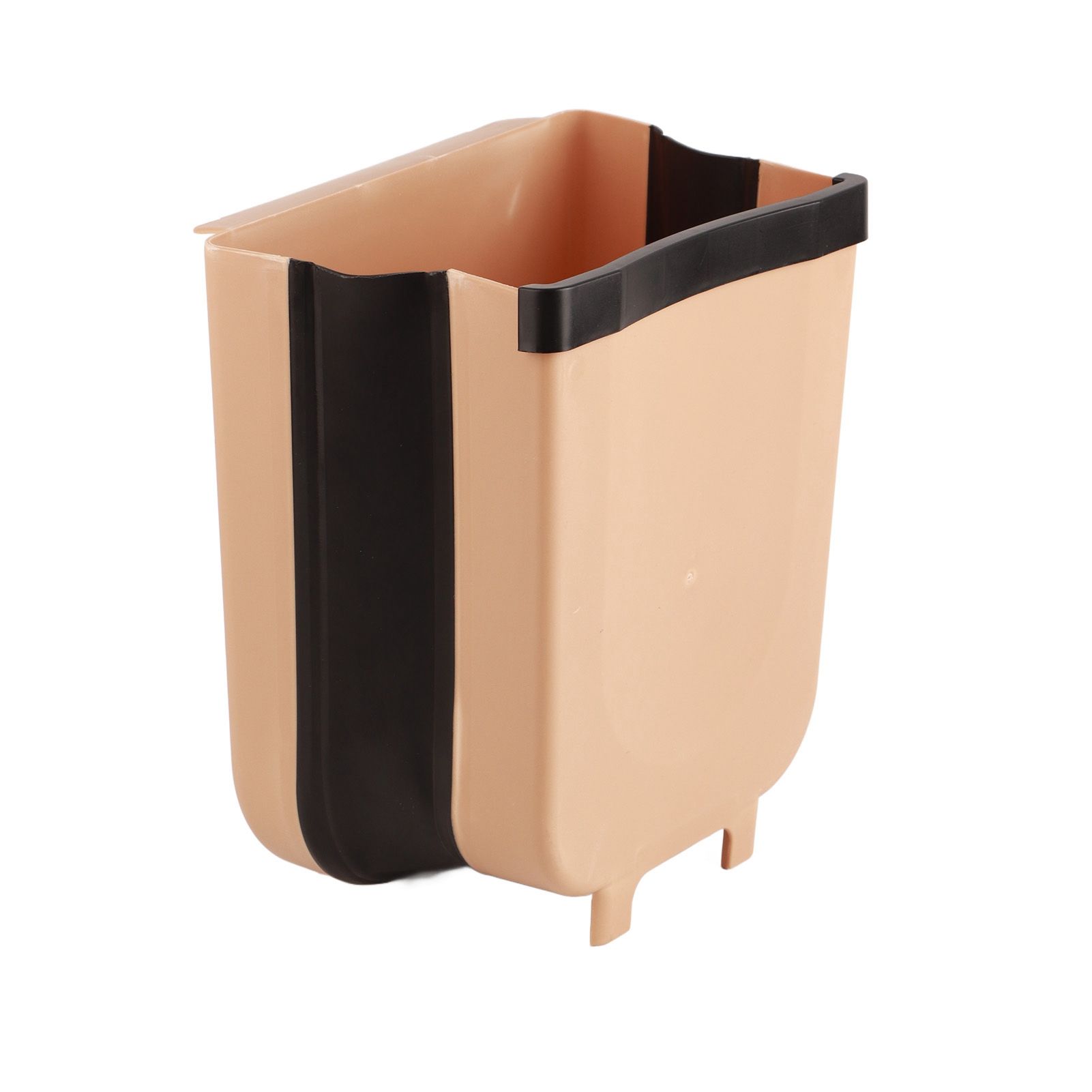 Collapsible Hanging Kitchen Waste Bin 9L Plastic Kitchen Folding Trash Can with Fixing Bracket for Bedroom Office Coffee - Image 4