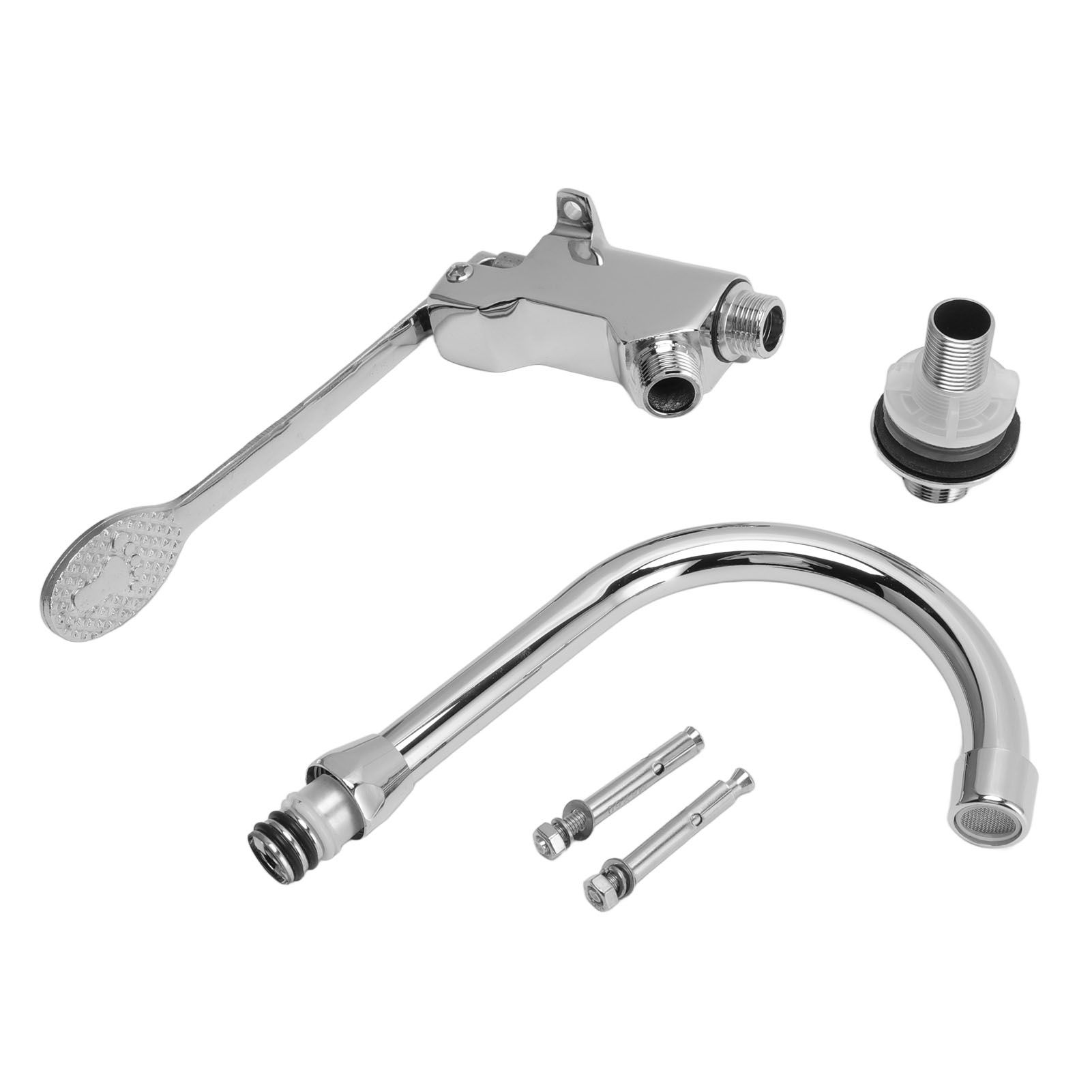Foot Pedal Control Valve Faucet Stainless Steel Kitchen Sink Water Tap Vertical Basin Switch Faucet - Image 1
