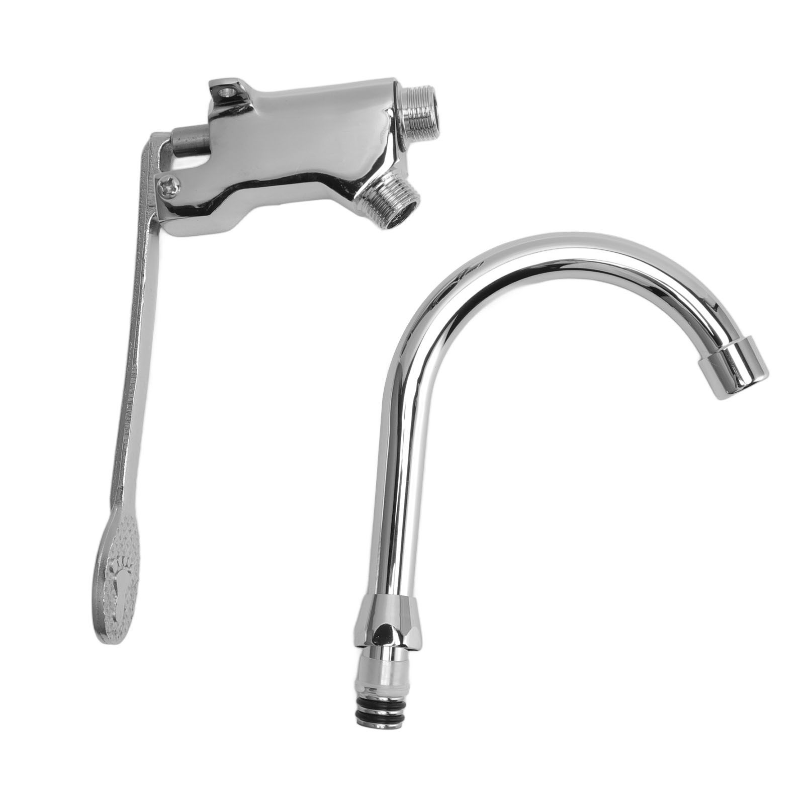 Foot Pedal Control Valve Faucet Stainless Steel Kitchen Sink Water Tap Vertical Basin Switch Faucet - Image 8