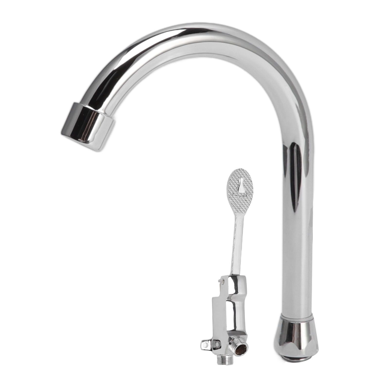 Foot Pedal Faucet Set Stainless Steel Hands Free Silver Touchless Floor Mount Foot Control Water Tap Kit - Image 5