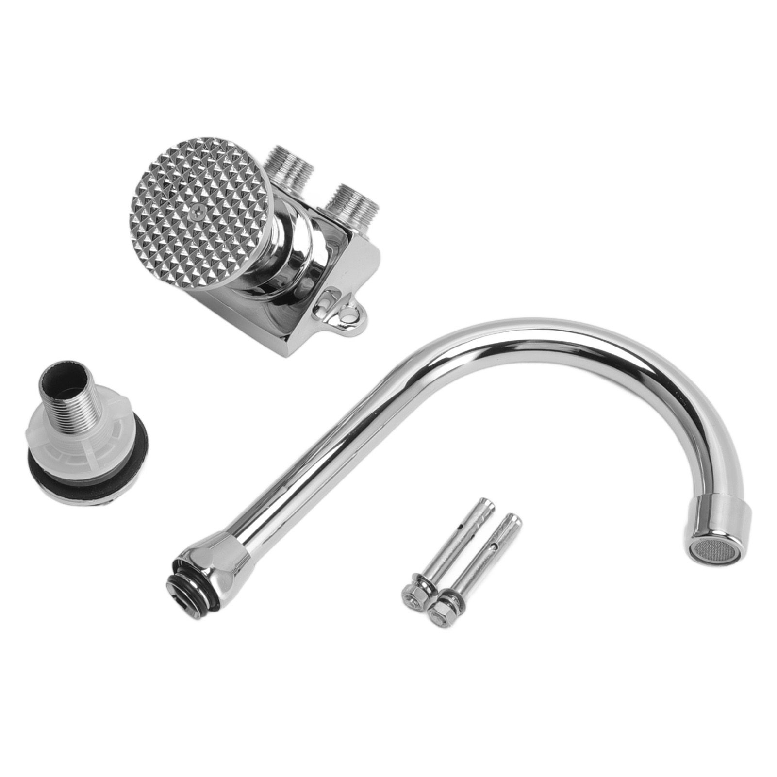 Foot Pedal Basin Faucet Kitchen Sink Foot Tap Floor Mounted Foot Pedal Faucet Set Double Outlet Water - Image 1