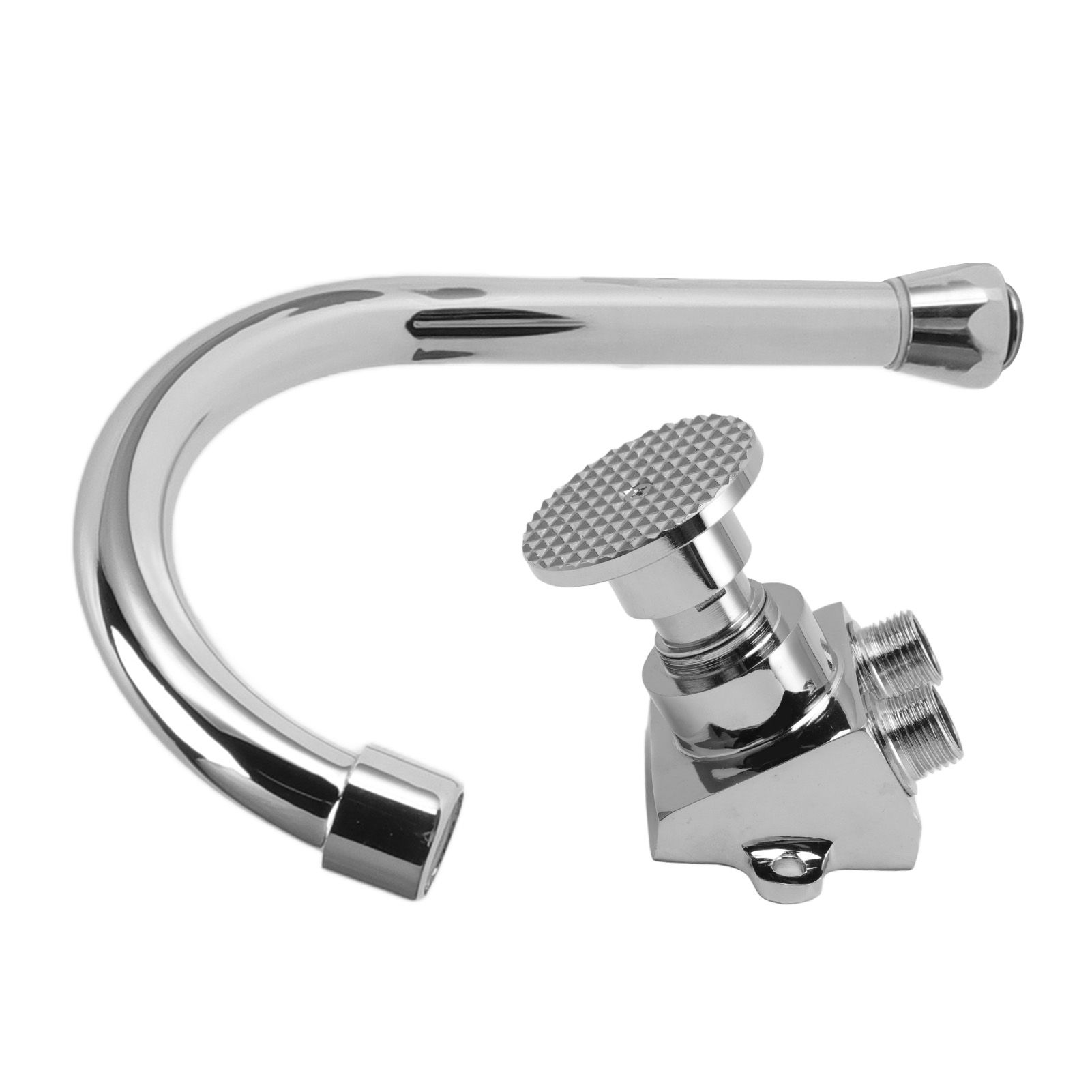 Foot Pedal Basin Faucet Kitchen Sink Foot Tap Floor Mounted Foot Pedal Faucet Set Double Outlet Water - Image 6