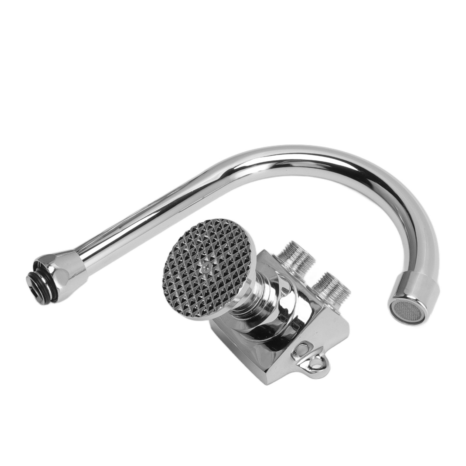 Foot Pedal Basin Faucet Kitchen Sink Foot Tap Floor Mounted Foot Pedal Faucet Set Double Outlet Water - Image 7