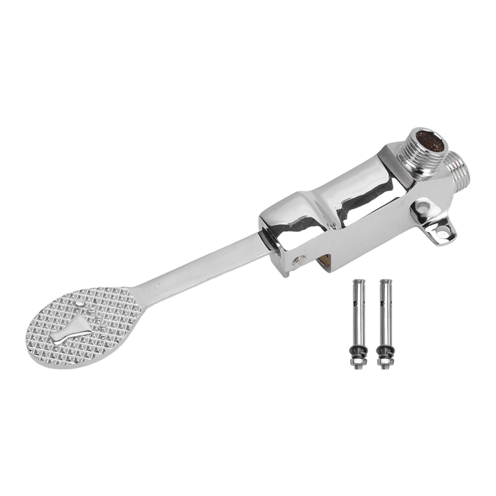 Faucet Foot Pedal Valve Silver Stainless Steel Water Saving Floor Pedal Control Switch for Public Place - Image 1