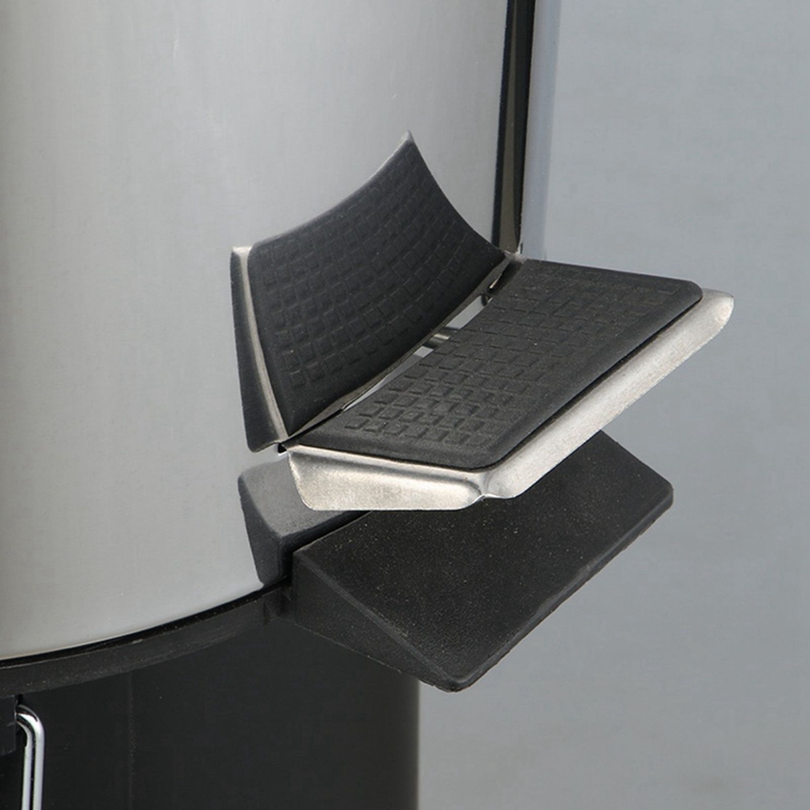 Stainless Steel Trash Can Silent Ergonomic Handle Kitchen Garbage Can with Antislip Footrest for Bedroom Living Room 5L - Image 3
