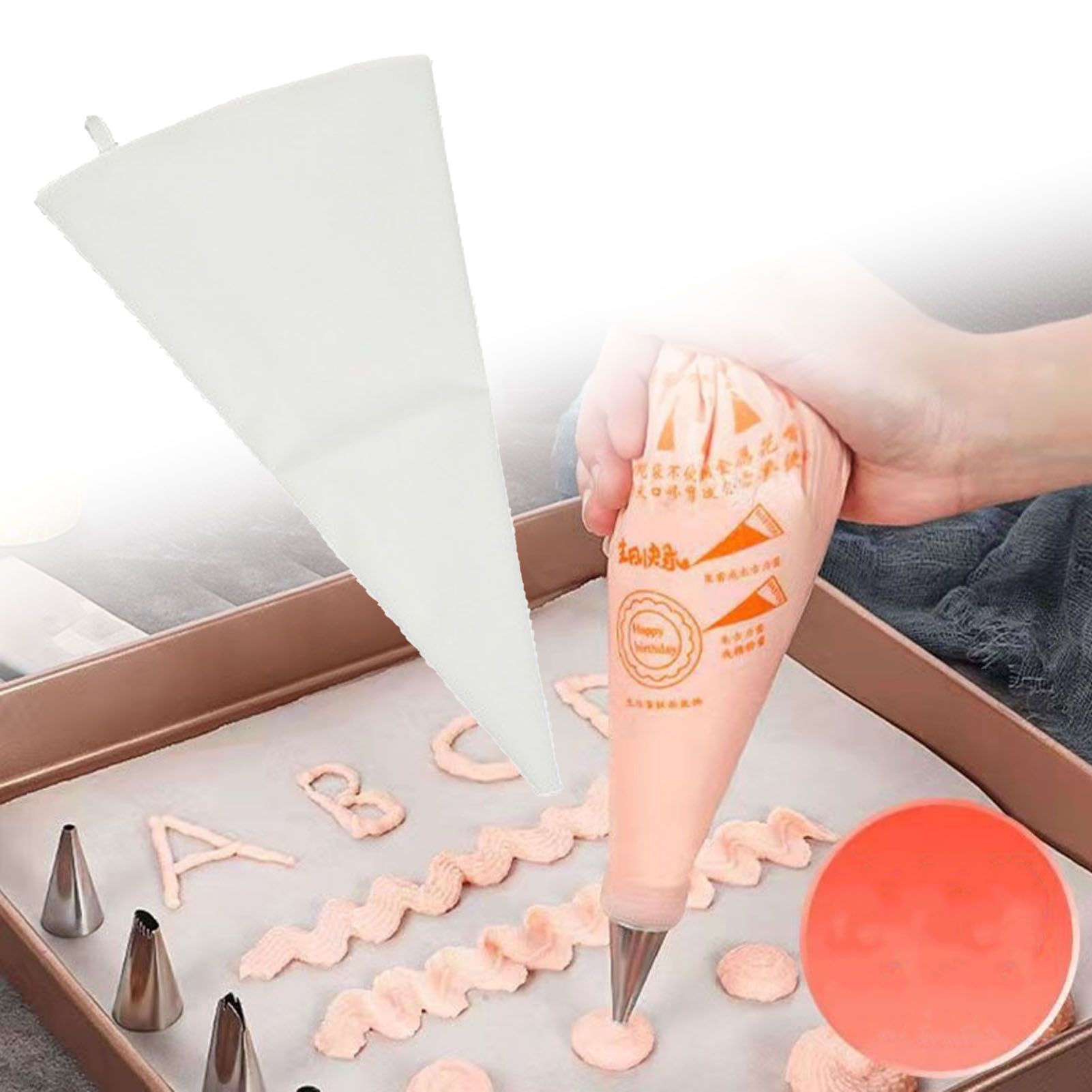 1 Pack Pastry Piping Bags Food Grade PE Disposable Baking Icing Bags Pastry Bags for Cakes Biscuits Cupcakes Decorating Bag - Image 5