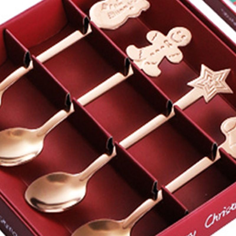 Coffee Spoon Set Stainless Steel Dessert Cake Spoon for Christmas Gifts Family Friends Rose Gold - Image 3