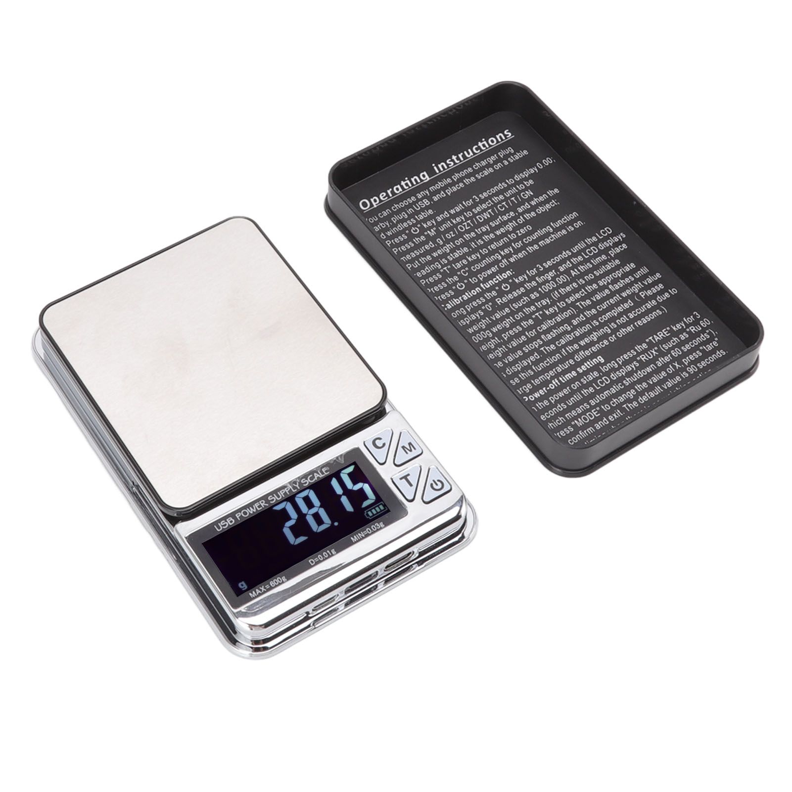 High Accuracy Digital Scale 600/0.01g LCD Display Waterproof USB Charging Electronic Scale for Kitchen Jewelry - Image 2