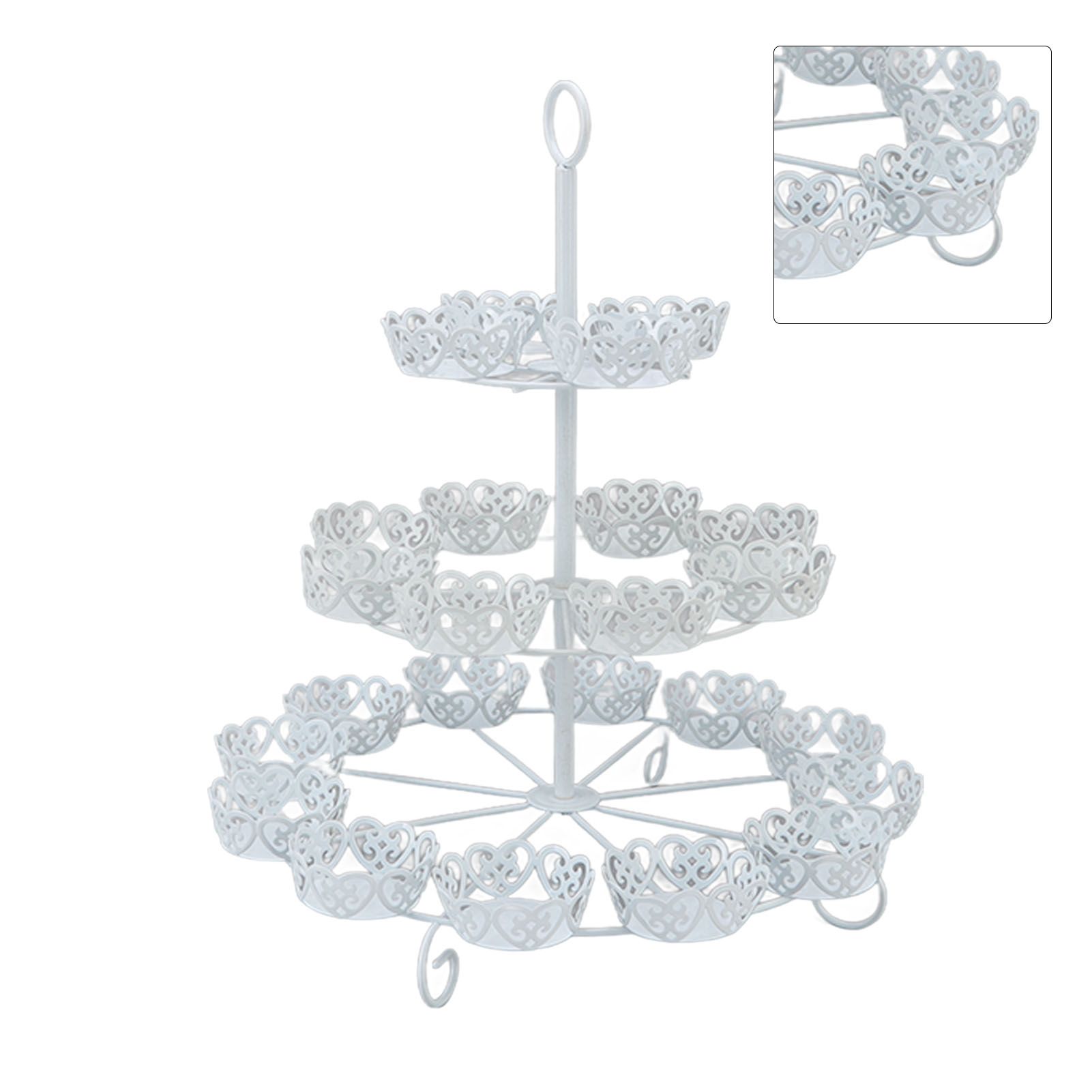 Cupcake Stand for 24 Cupcakes 3 Tier Pastry Serving Display Stand Iron Dessert Carrier Display Holder for Holiday Party - Image 8