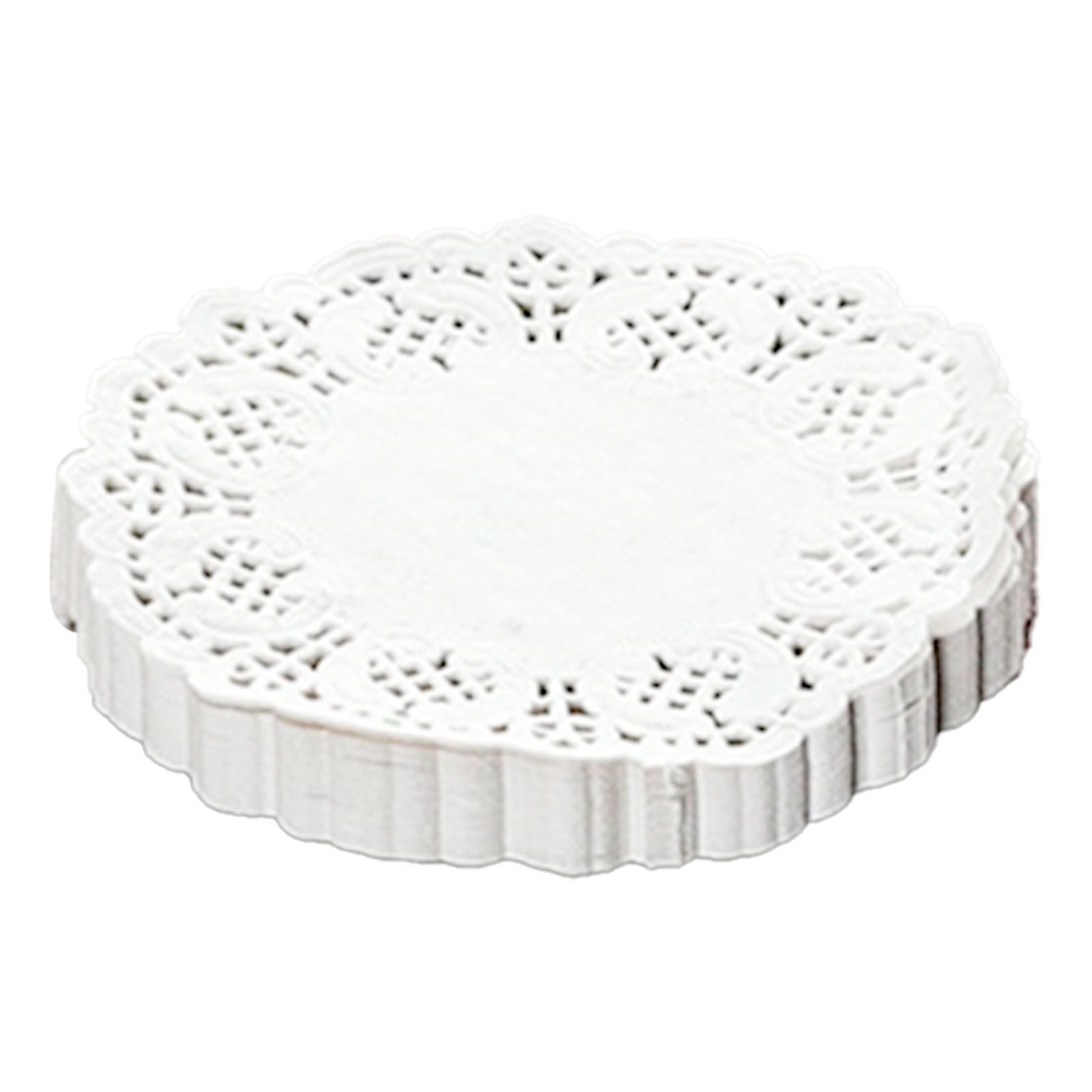 150pcs White Lace Round Paper Doilies Disposable Hollow Flower Oil Absorbing Paper for Fried Food Pizza Desserts Cake 150pcs Oil Absorbing Paper - Image 1
