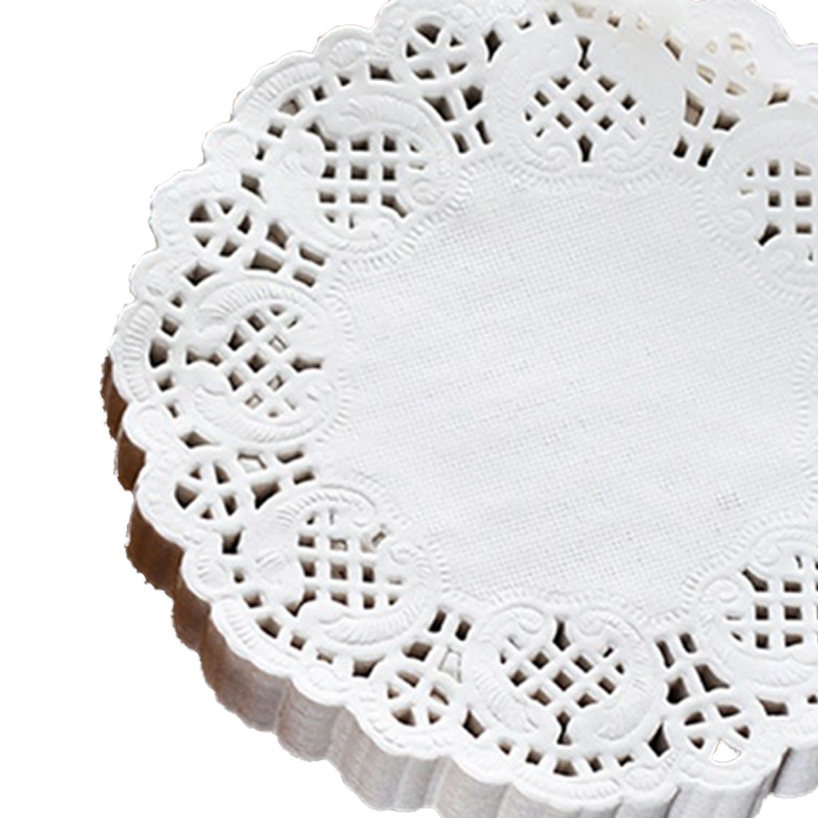 150pcs White Lace Round Paper Doilies Disposable Hollow Flower Oil Absorbing Paper for Fried Food Pizza Desserts Cake 150pcs Oil Absorbing Paper - Image 4