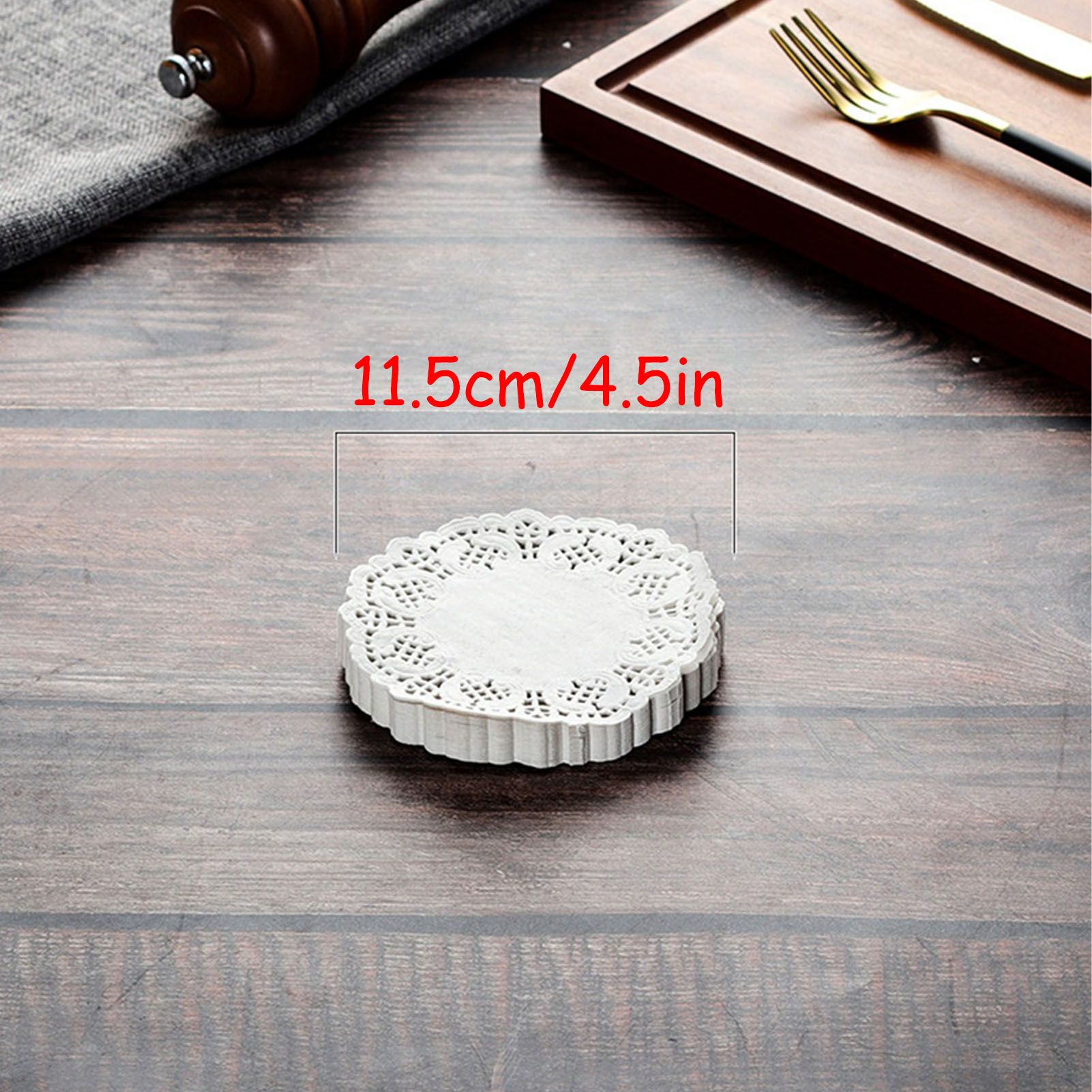 150pcs White Lace Round Paper Doilies Disposable Hollow Flower Oil Absorbing Paper for Fried Food Pizza Desserts Cake 150pcs Oil Absorbing Paper - Image 6