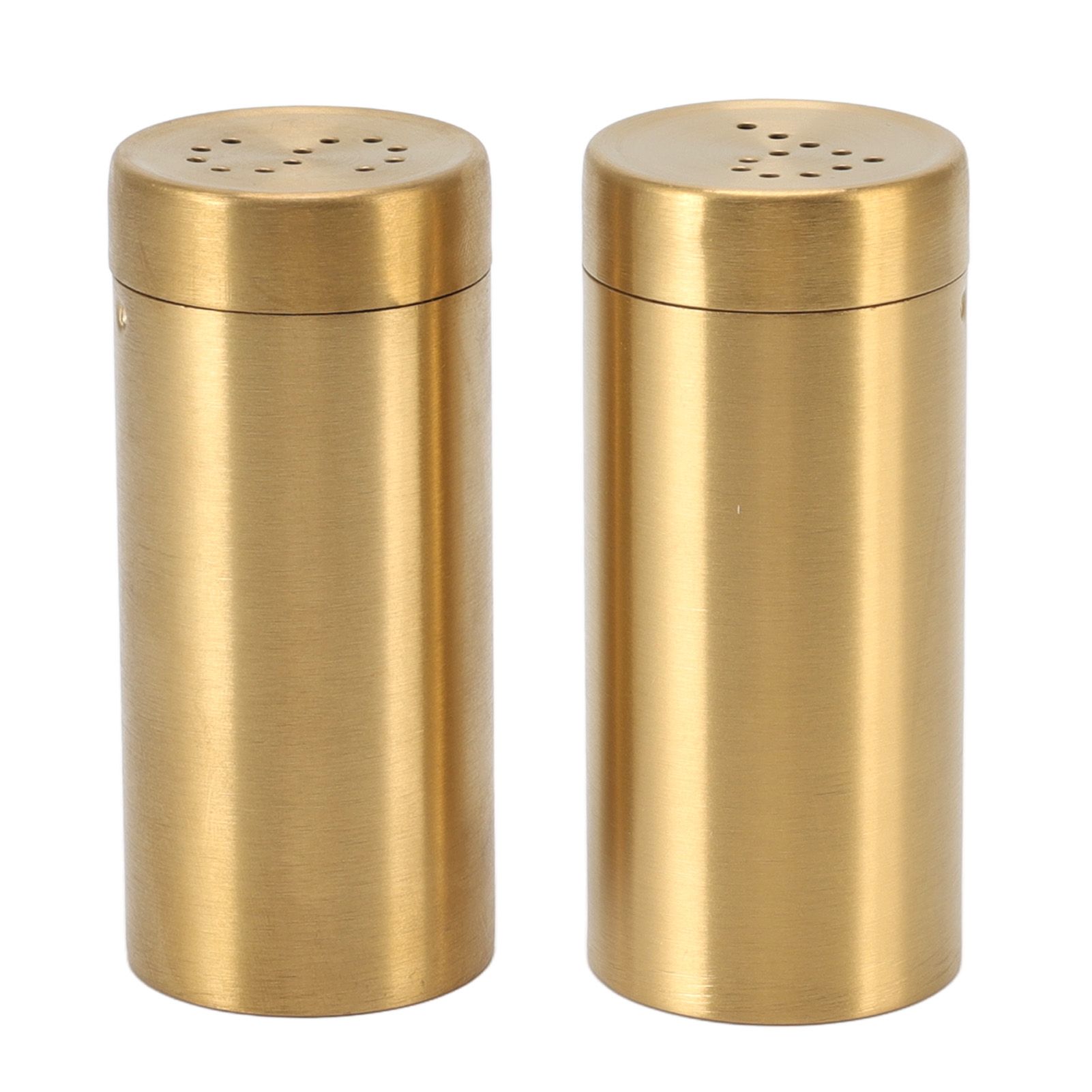 2Pcs Gold Spice Jar Stainless Steel Rustproof Screw Open Top Seasoning Shaker Bottle for Salt Sugar Pepper Paprika - Image 1