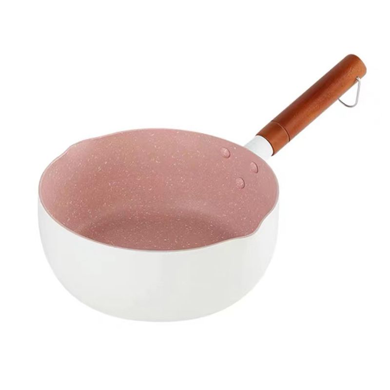 Japanese Style Saucepan Nonstick Milk Noodle Soup Sauce Pan Baby Food Cooking Pot White 18cm - Image 1