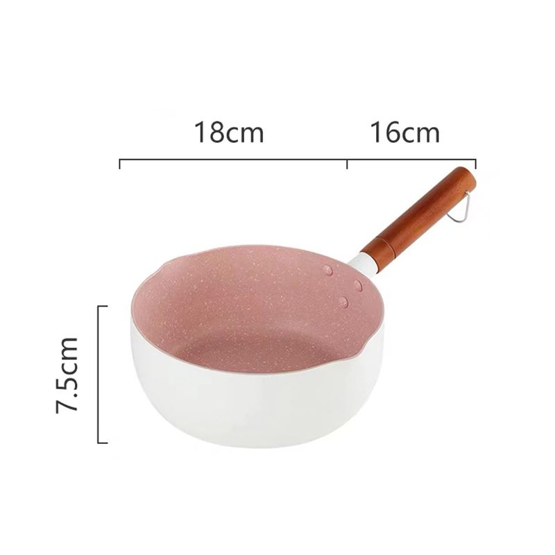 Japanese Style Saucepan Nonstick Milk Noodle Soup Sauce Pan Baby Food Cooking Pot White 18cm - Image 2