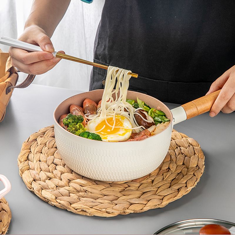 Japanese Style Saucepan Nonstick Milk Noodle Soup Sauce Pan Baby Food Cooking Pot White 18cm - Image 4