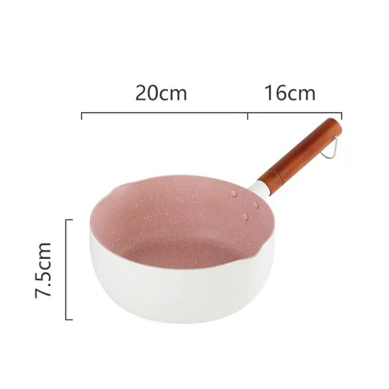Japanese Style Saucepan Nonstick Milk Noodle Soup Sauce Pan Baby Food Cooking Pot White 20cm - Image 2
