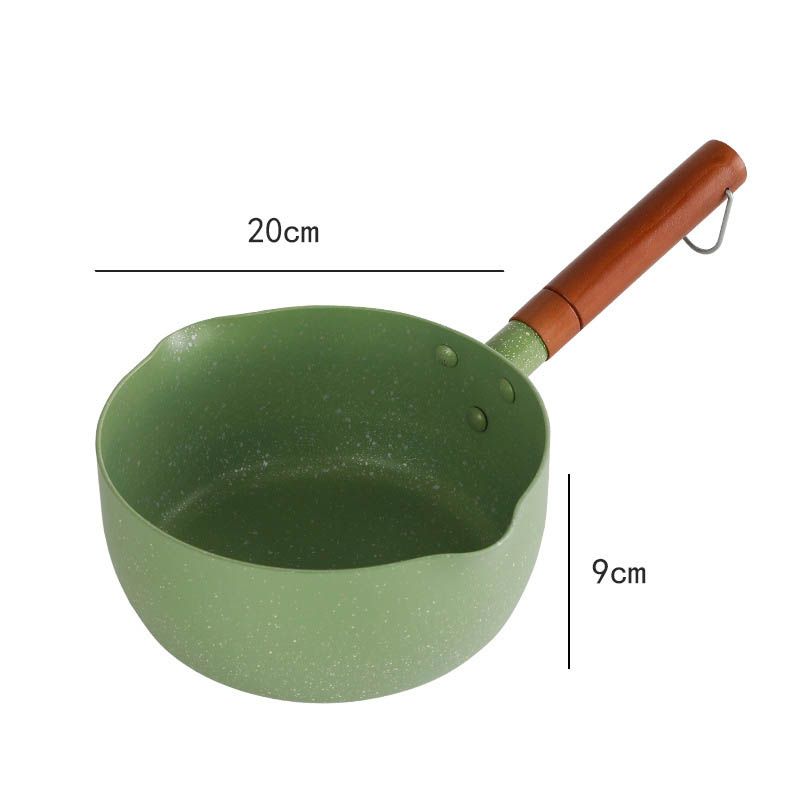 Japanese Style Saucepan Nonstick Milk Noodle Soup Sauce Pan Baby Food Cooking Pot Avocado Green 20cm - Image 2