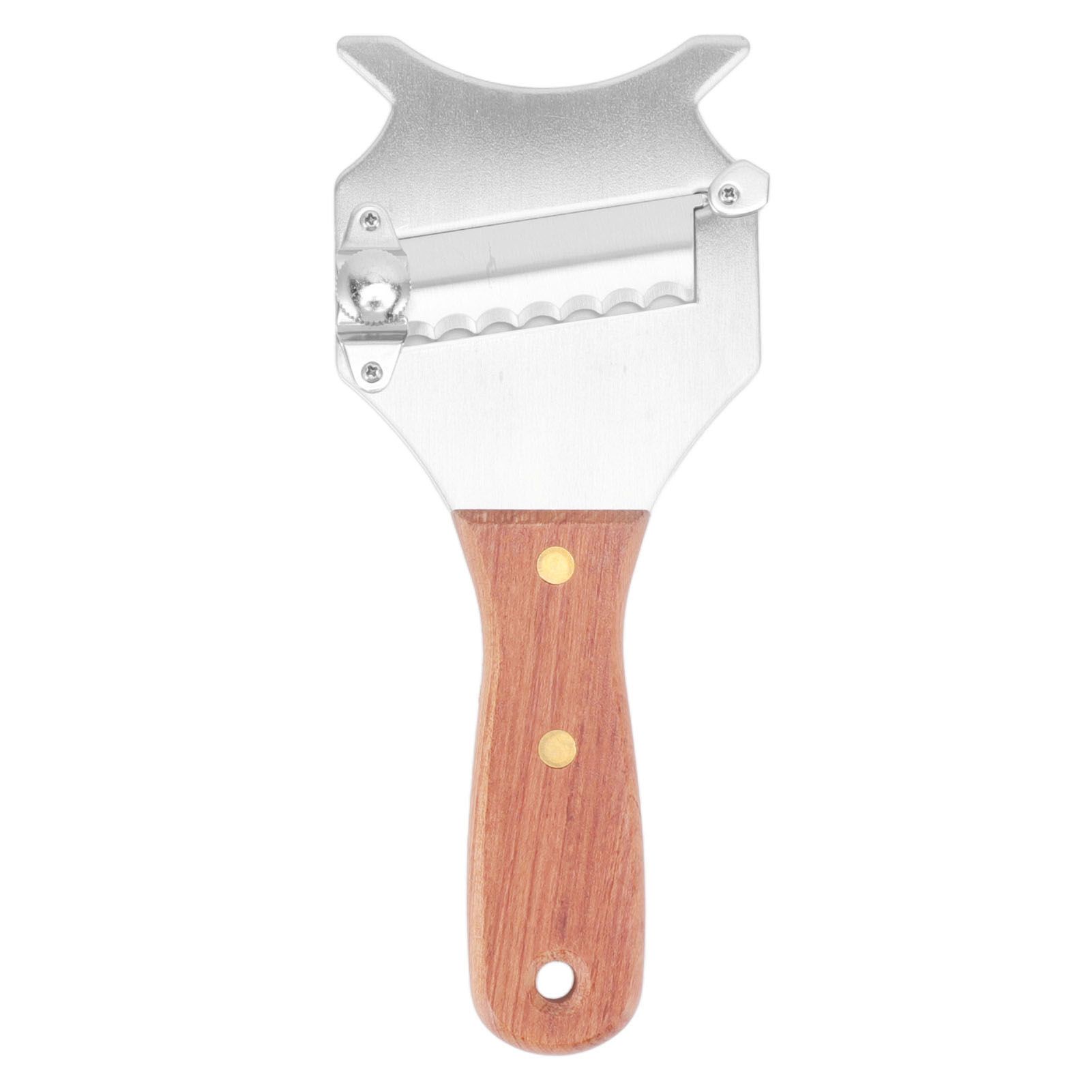 Truffle Grater Wavy Blade Wooden Handle Stainless Steel Hand Plane Cheese Grater Cutter for Chocolate - Image 1