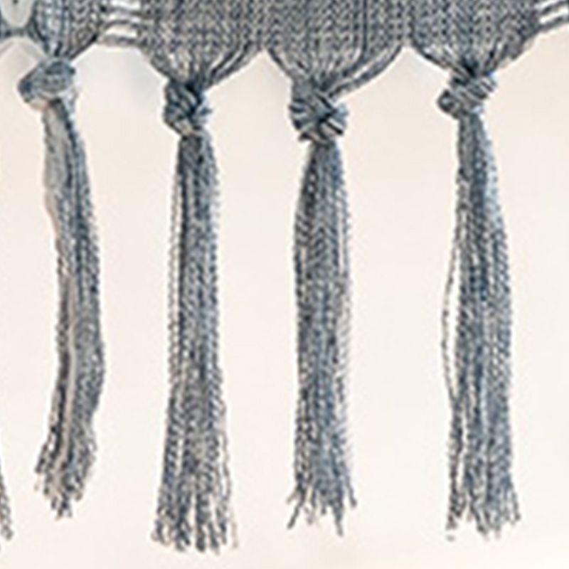 Retro Table Runner Elegant Hand Woven Cotton Linen Dining Table Runner with Tassels for Wedding Home Cross Blue - Image 6