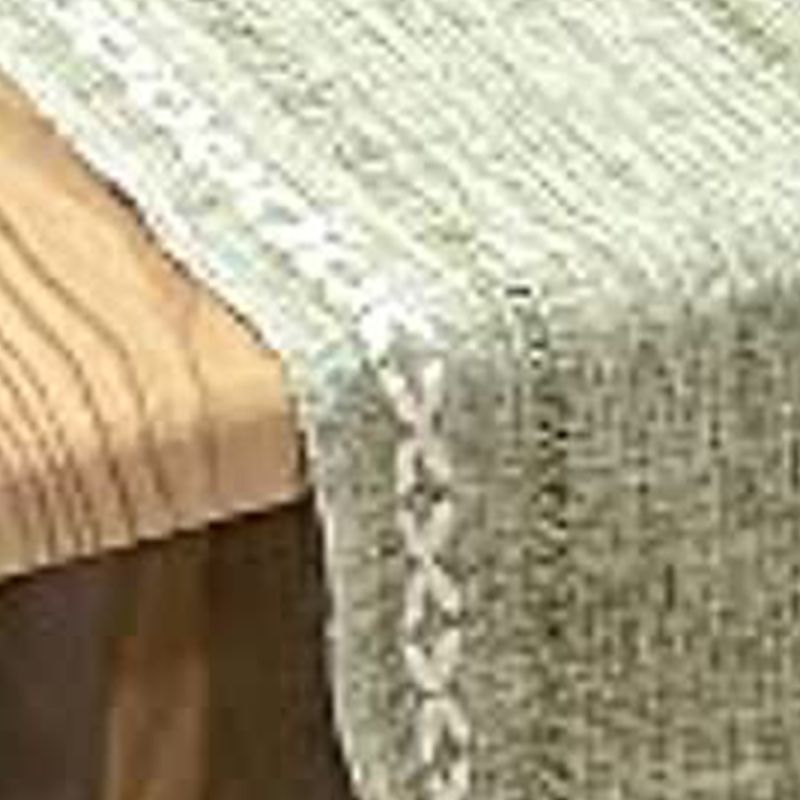 Retro Table Runner Elegant Hand Woven Cotton Linen Dining Table Runner with Tassels for Wedding Home Cross Green - Image 3