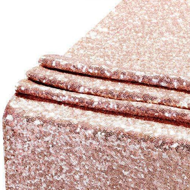 Sequin Table Runner 30x300cm Shiny Exquisite Decorative 3mm Sequins Table Runner for Parties Banquets Rose Gold - Image 5