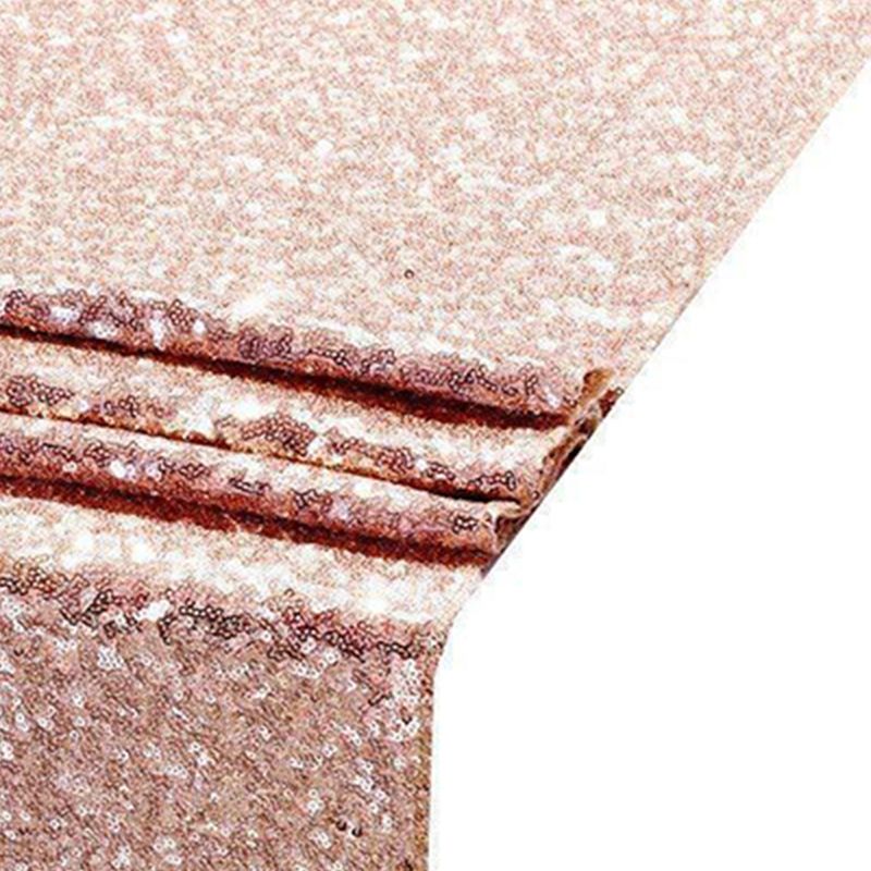 Sequin Table Runner 30x300cm Shiny Exquisite Decorative 3mm Sequins Table Runner for Parties Banquets Rose Gold - Image 6