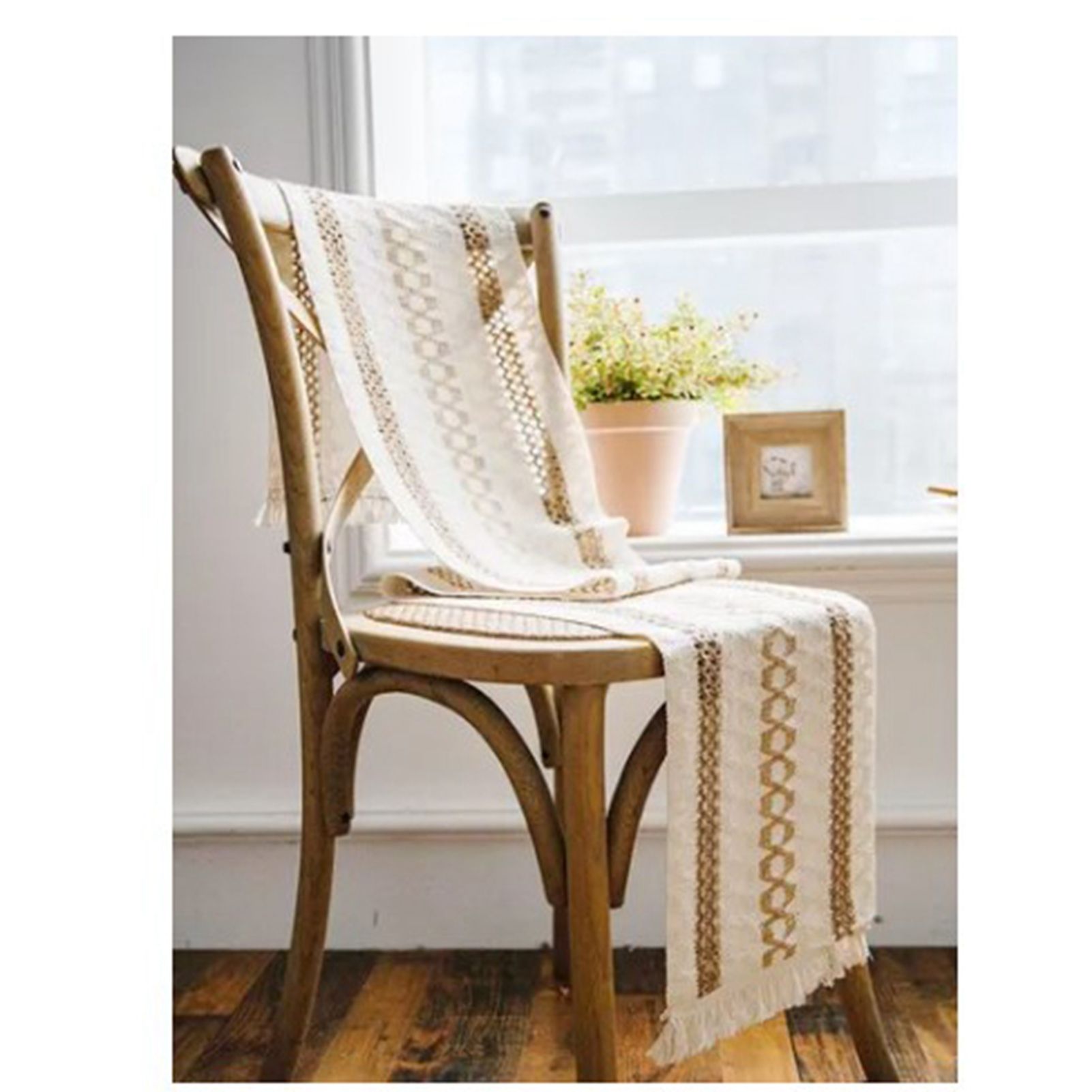 Table Runner Cotton Linen Splicing Wedding Party Table Runner with Tassels Wedding Party Decoration 30x180cm - Image 8