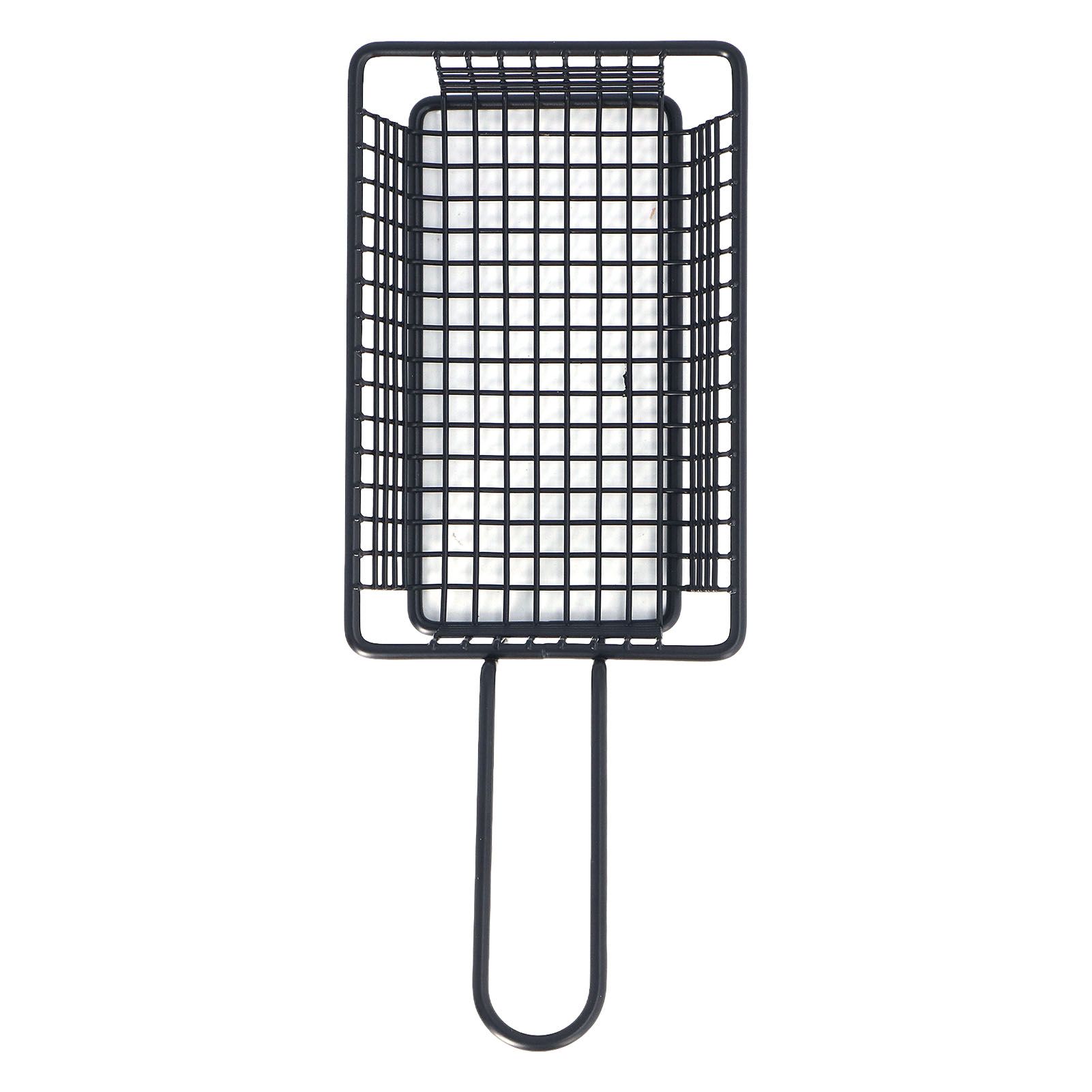 Fryer Basket Food Grade Stainless Steel French Fry Holder Frying Strainer with Handle for Restaurant Home Short Rectangle - Image 1
