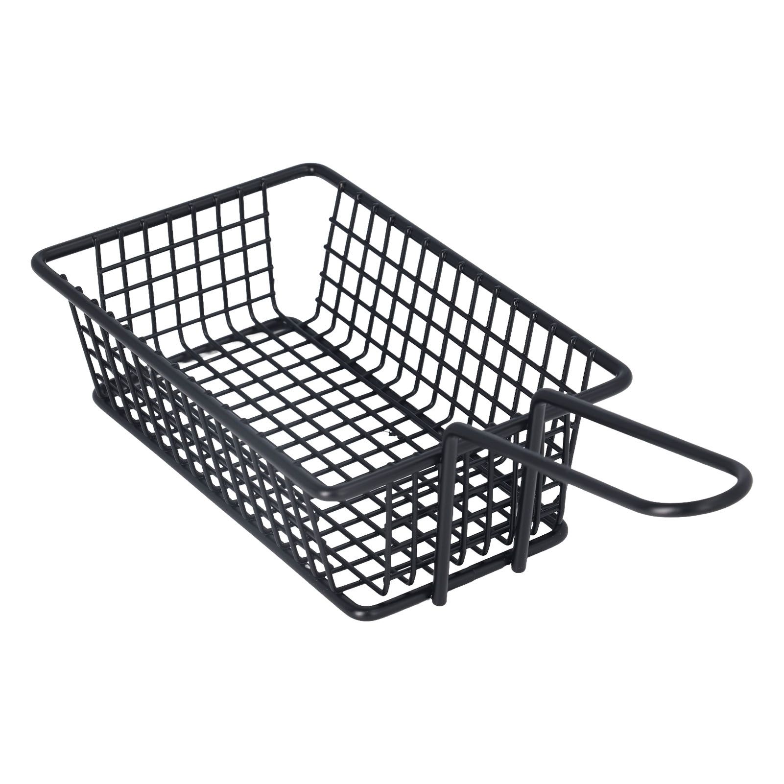 Fryer Basket Food Grade Stainless Steel French Fry Holder Frying Strainer with Handle for Restaurant Home Short Rectangle - Image 2