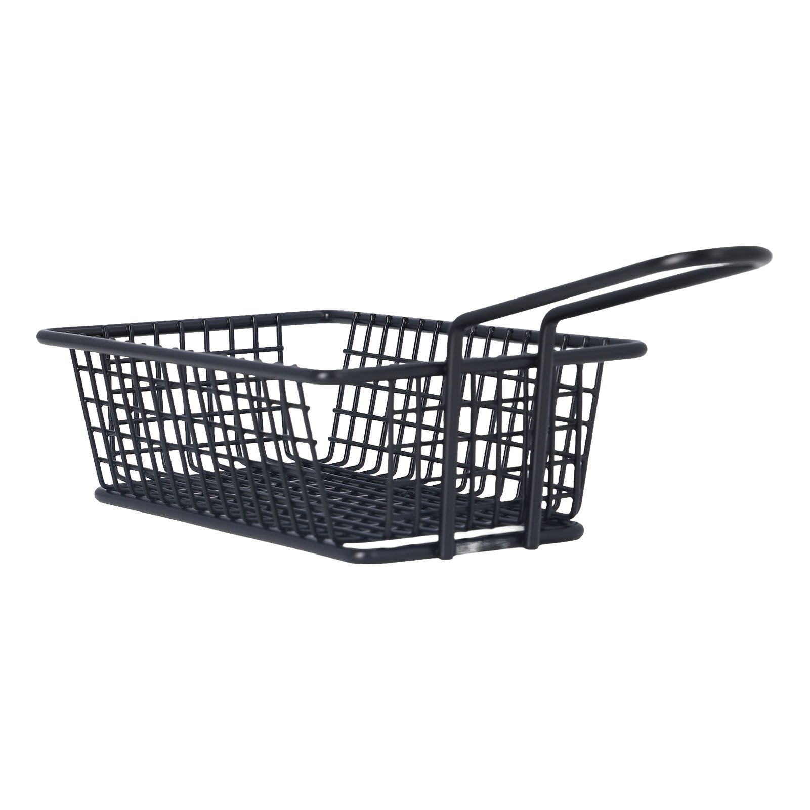 Fryer Basket Food Grade Stainless Steel French Fry Holder Frying Strainer with Handle for Restaurant Home Short Rectangle - Image 3