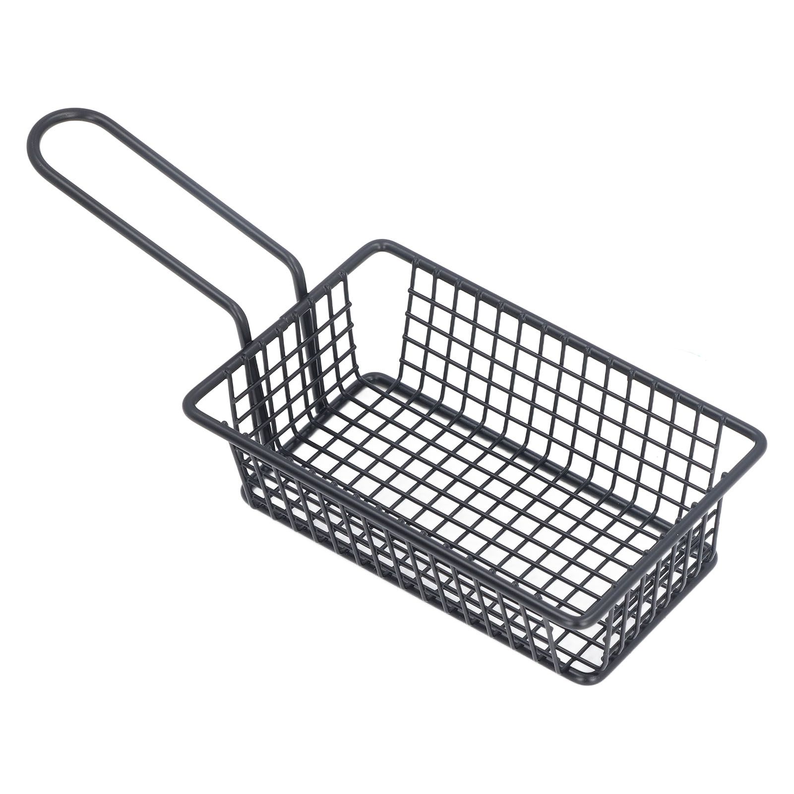 Fryer Basket Food Grade Stainless Steel French Fry Holder Frying Strainer with Handle for Restaurant Home Short Rectangle - Image 7