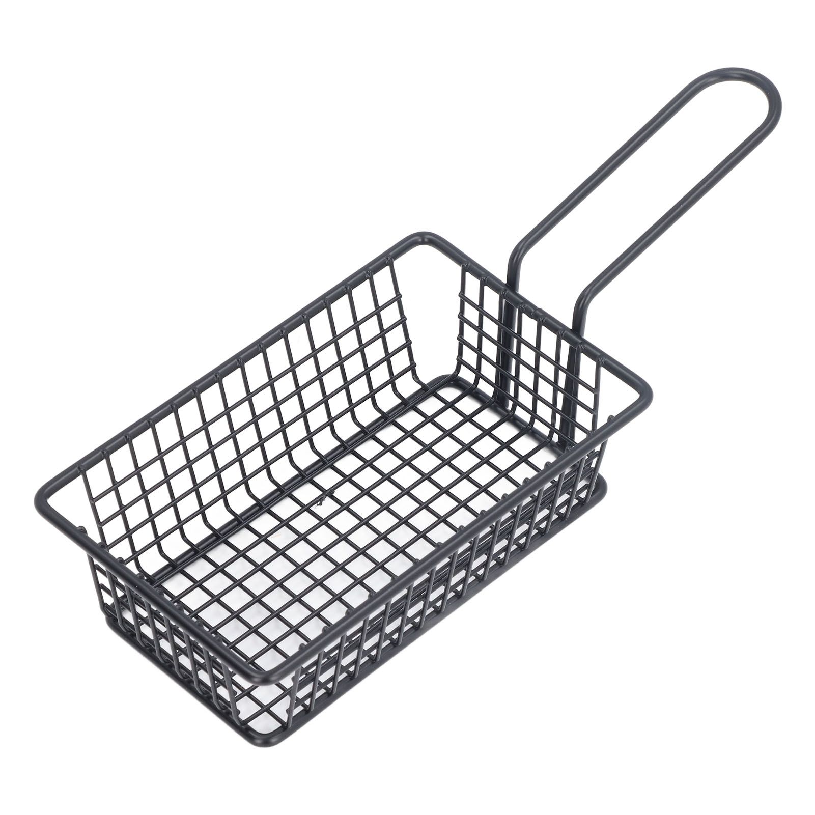 Fryer Basket Food Grade Stainless Steel French Fry Holder Frying Strainer with Handle for Restaurant Home Short Rectangle - Image 8