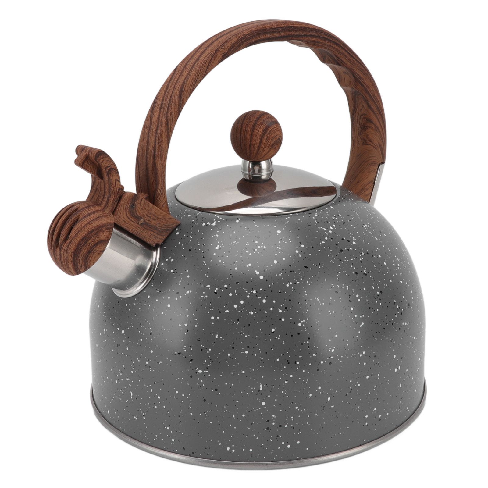 Whistling Kettle 2.5L Capacity Stainless Steel Stovetop Teapot for Water Boiling Grey - Image 1