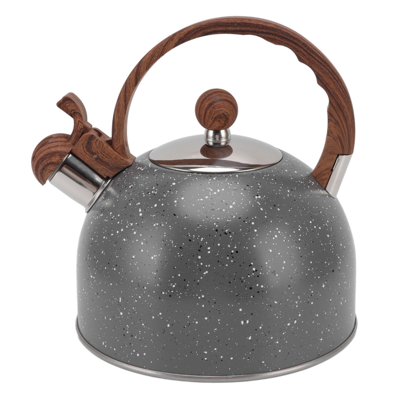 Whistling Kettle 2.5L Capacity Stainless Steel Stovetop Teapot for Water Boiling Grey - Image 3