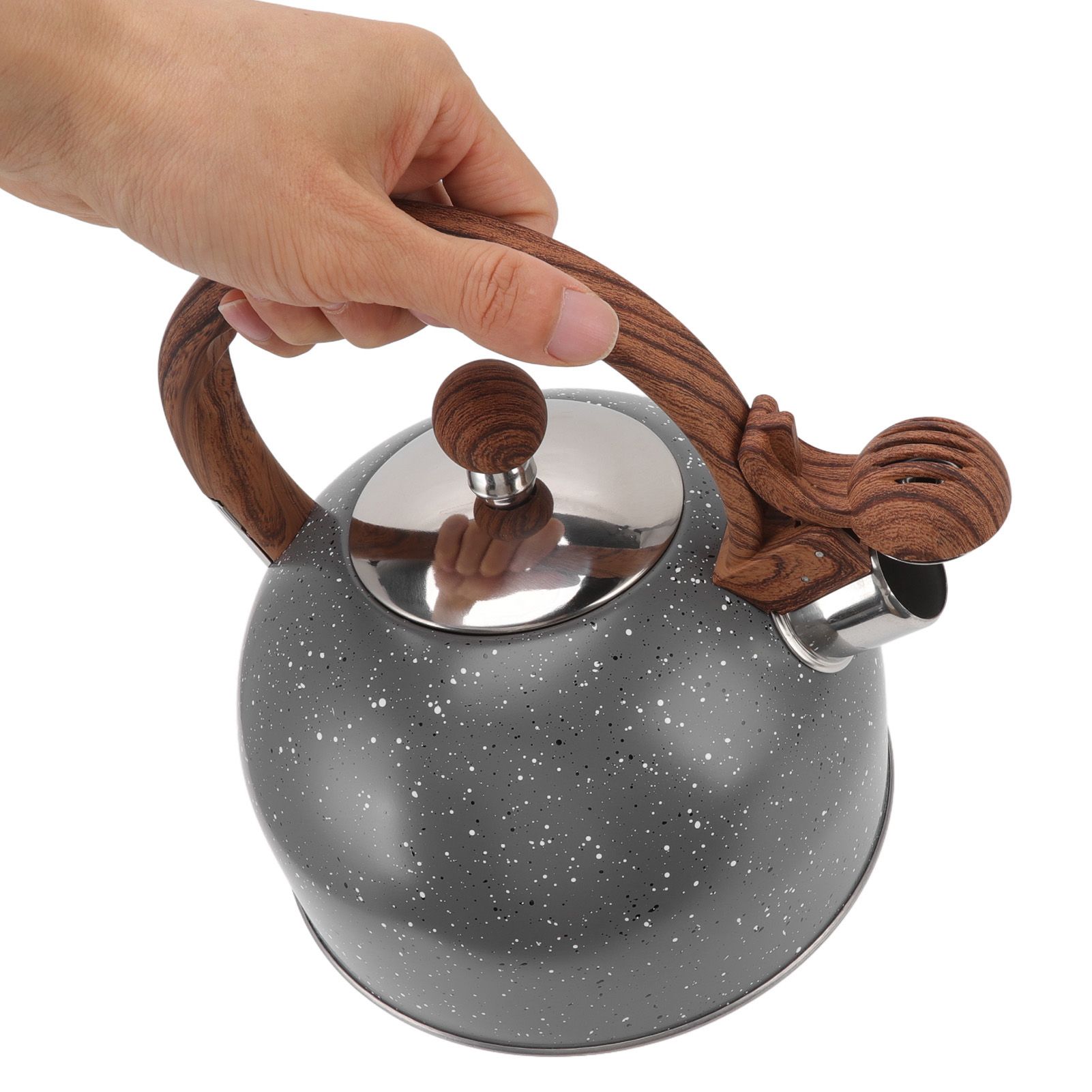 Whistling Kettle 2.5L Capacity Stainless Steel Stovetop Teapot for Water Boiling Grey - Image 8