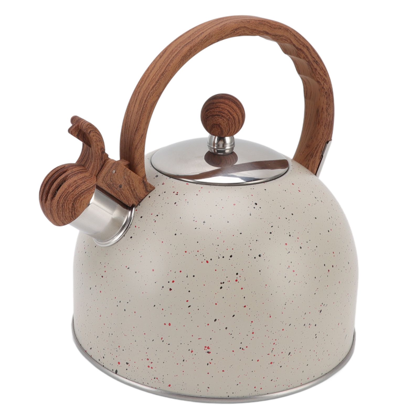 Whistling Kettle 2.5L Capacity Stainless Steel Stovetop Teapot for Water Boiling Beige - Image 1