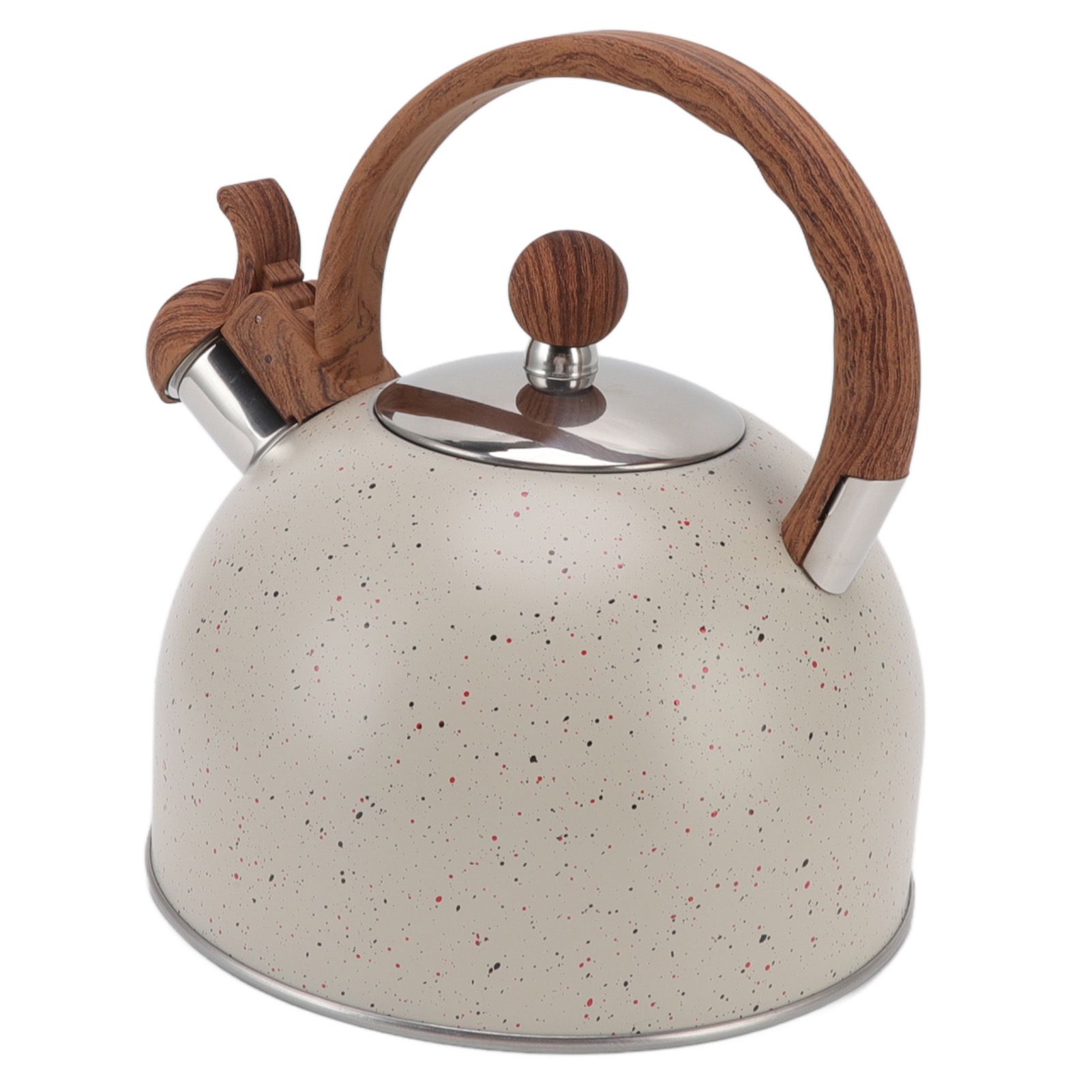 Whistling Kettle 2.5L Capacity Stainless Steel Stovetop Teapot for Water Boiling Beige - Image 2