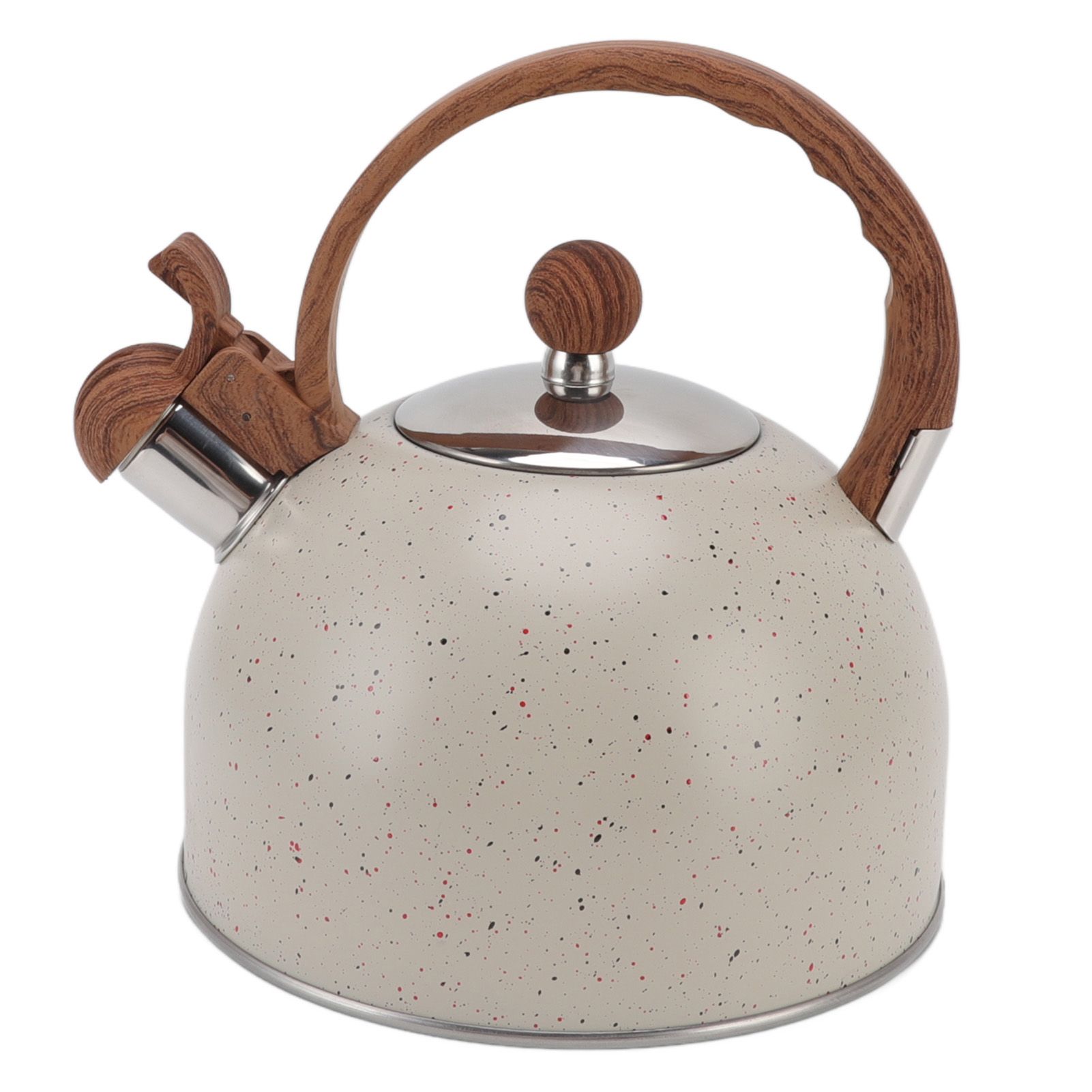 Whistling Kettle 2.5L Capacity Stainless Steel Stovetop Teapot for Water Boiling Beige - Image 3