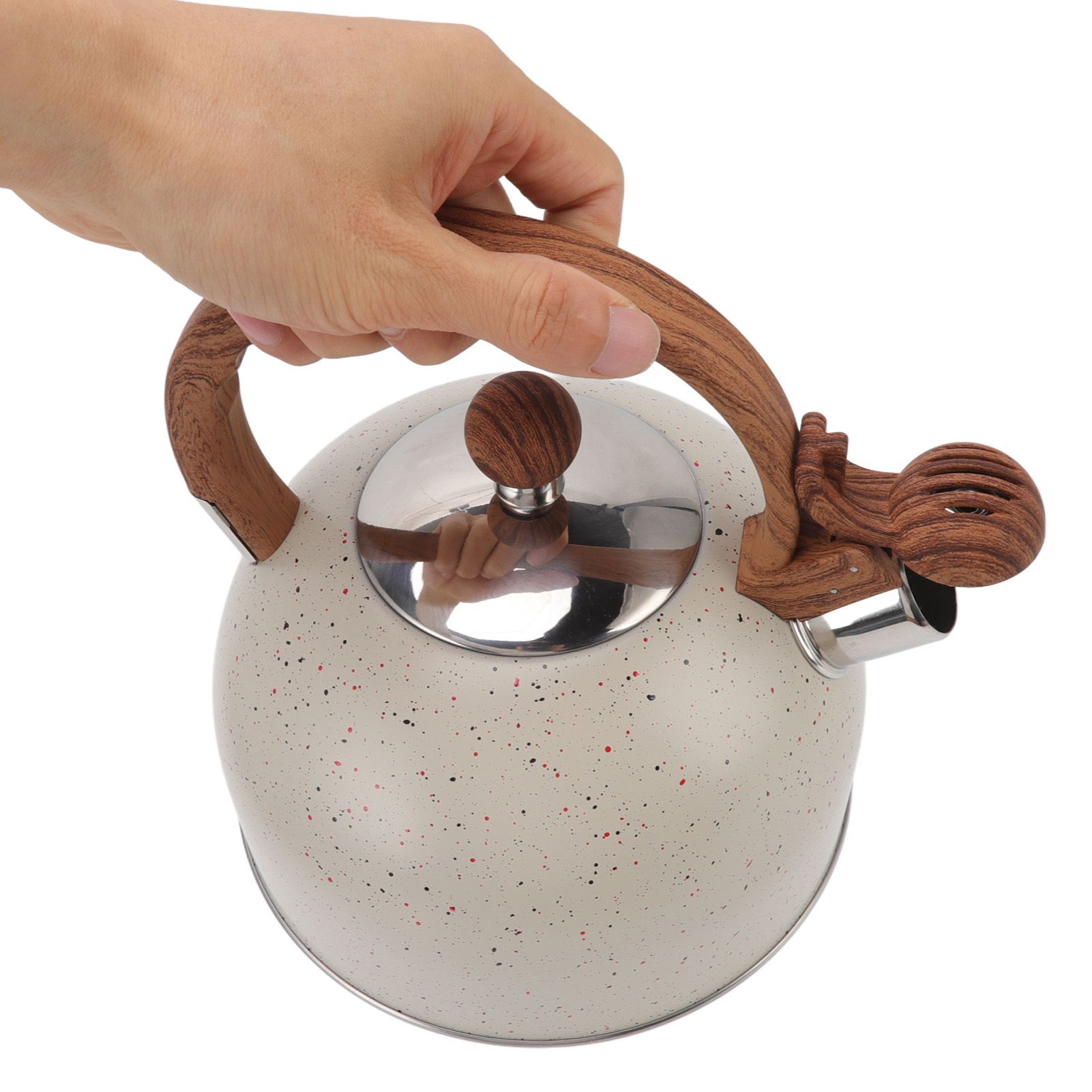 Whistling Kettle 2.5L Capacity Stainless Steel Stovetop Teapot for Water Boiling Beige - Image 8