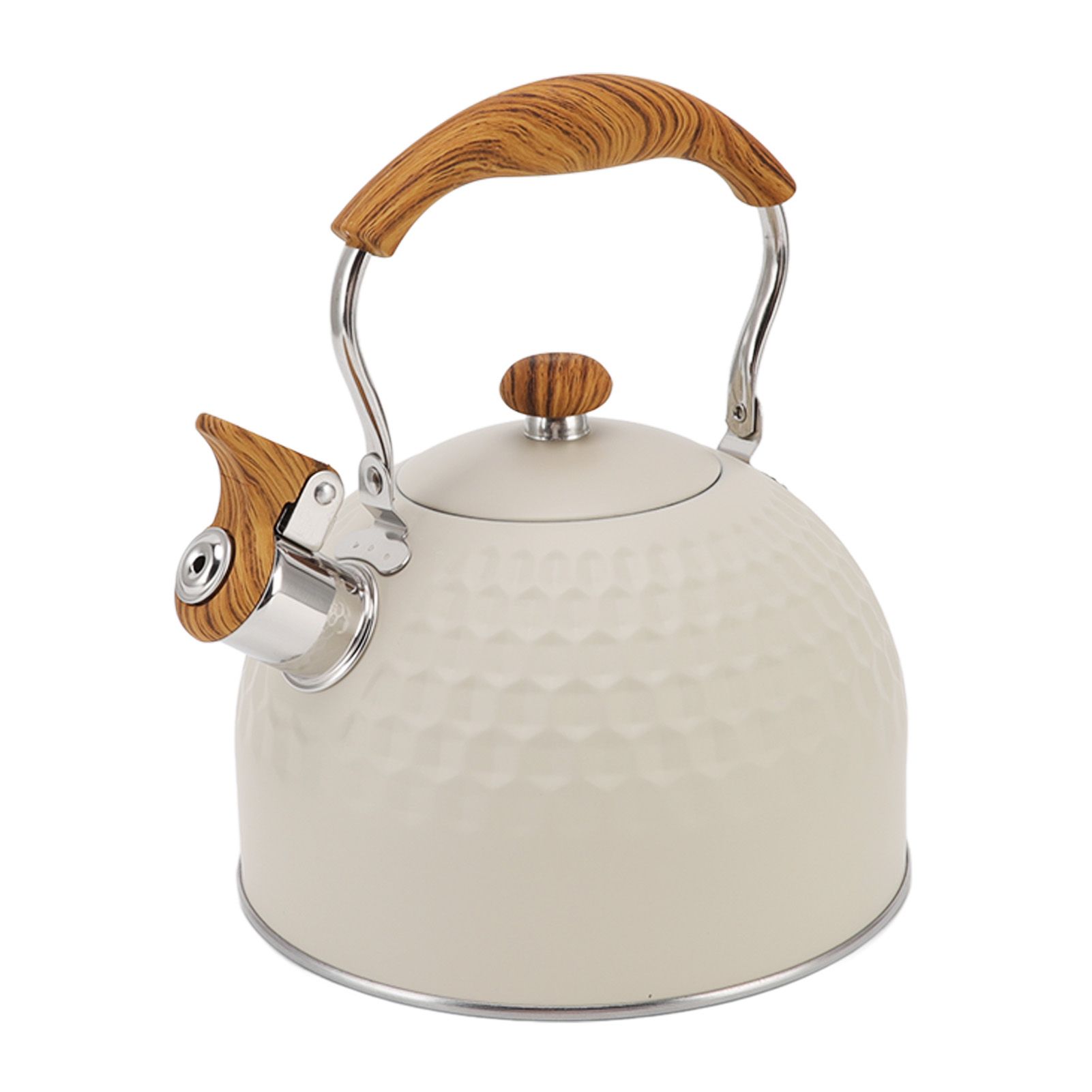 Whistling Kettle 2.5L Stainless Steel Efficient Uniform Heating Stovetop Whistling Tea Pot with Heat Insulation Handle - Image 1