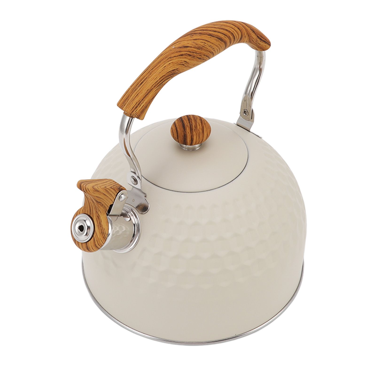 Whistling Kettle 2.5L Stainless Steel Efficient Uniform Heating Stovetop Whistling Tea Pot with Heat Insulation Handle - Image 2