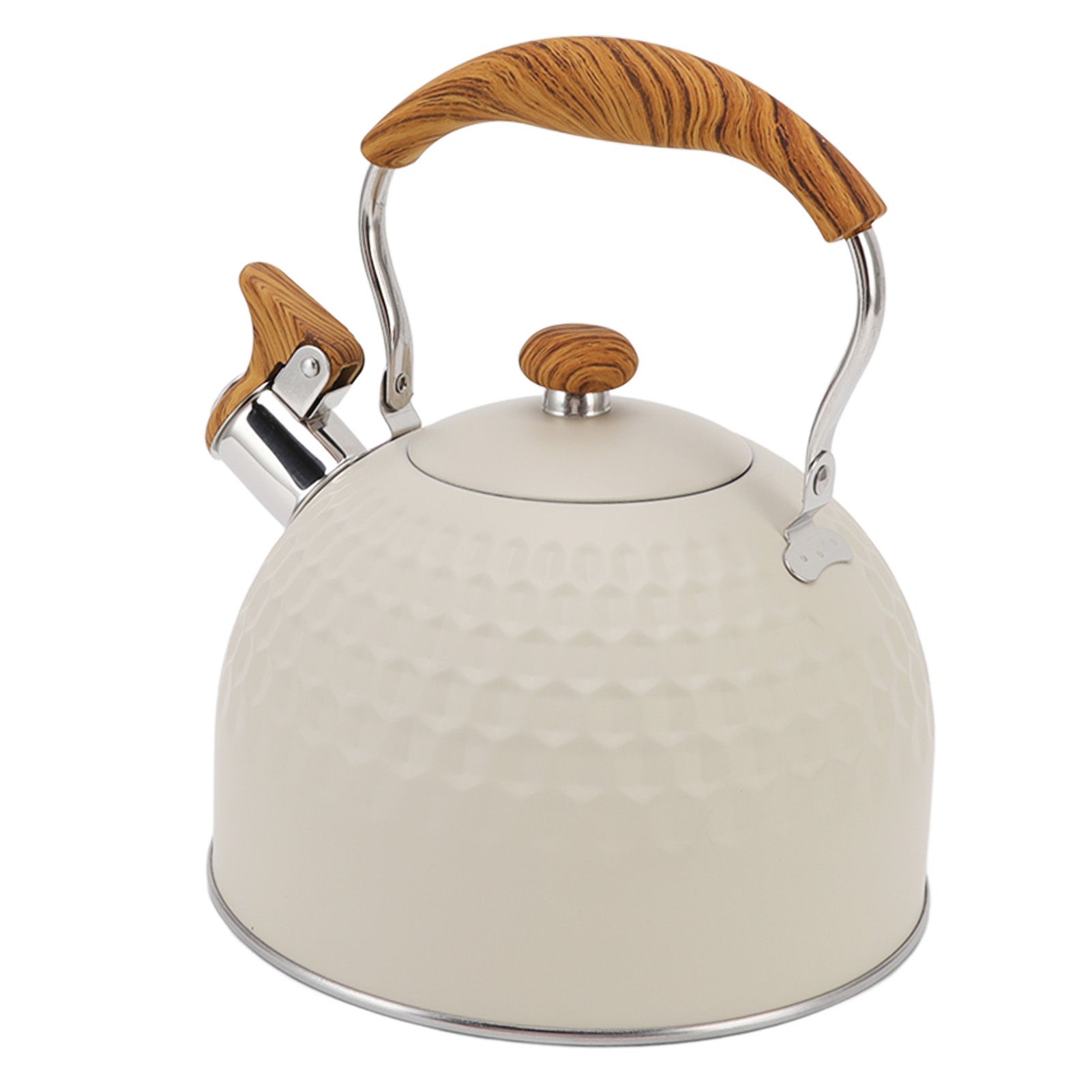 Whistling Kettle 2.5L Stainless Steel Efficient Uniform Heating Stovetop Whistling Tea Pot with Heat Insulation Handle - Image 3