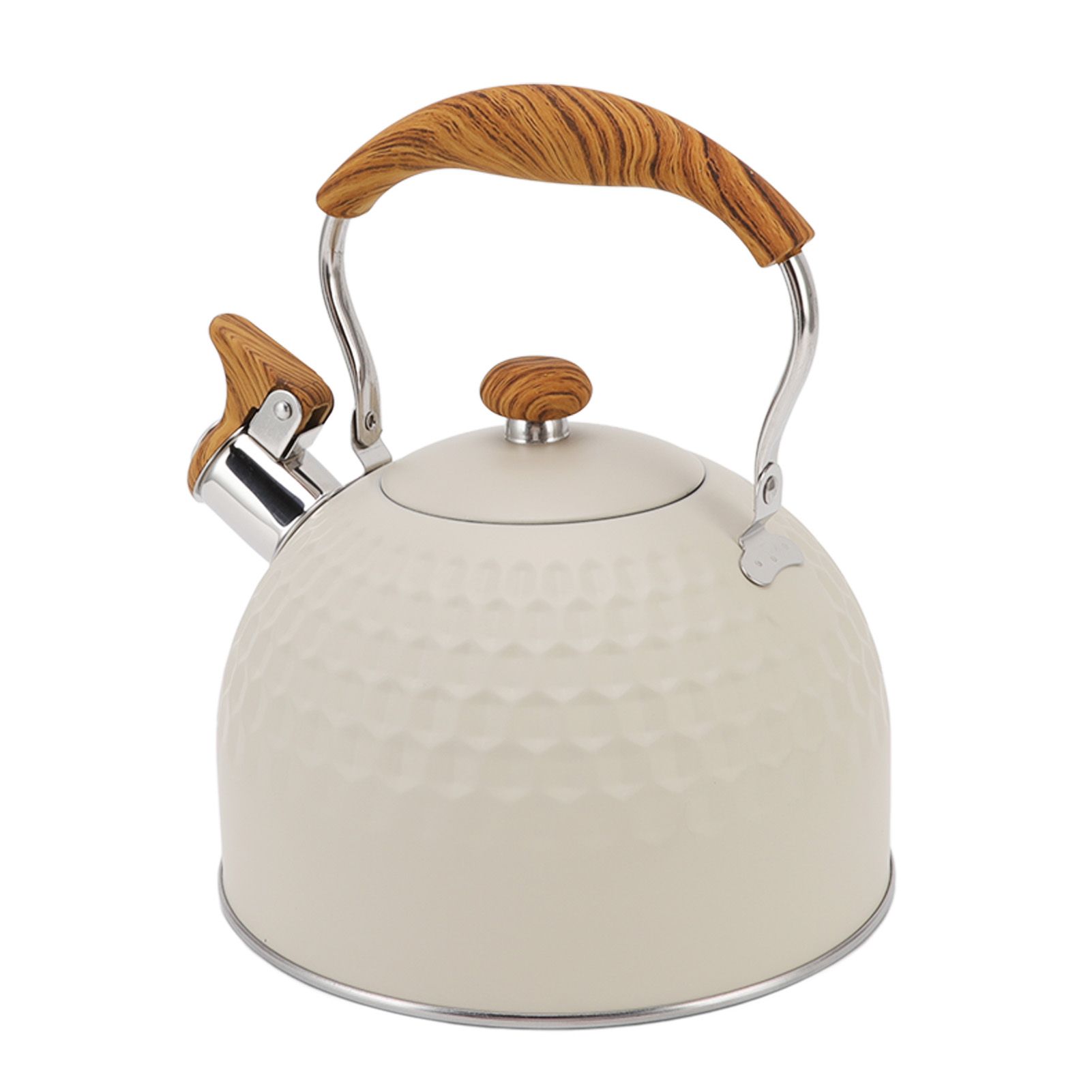 Whistling Kettle 2.5L Stainless Steel Efficient Uniform Heating Stovetop Whistling Tea Pot with Heat Insulation Handle - Image 4