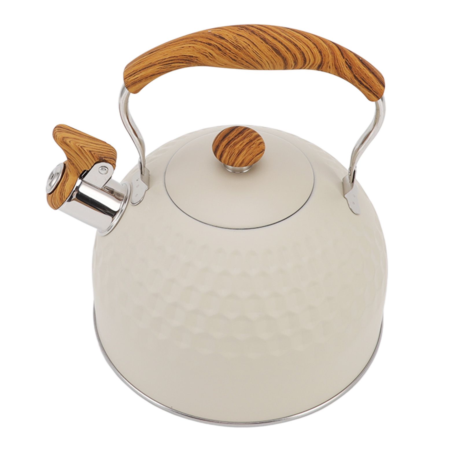 Whistling Kettle 2.5L Stainless Steel Efficient Uniform Heating Stovetop Whistling Tea Pot with Heat Insulation Handle - Image 7