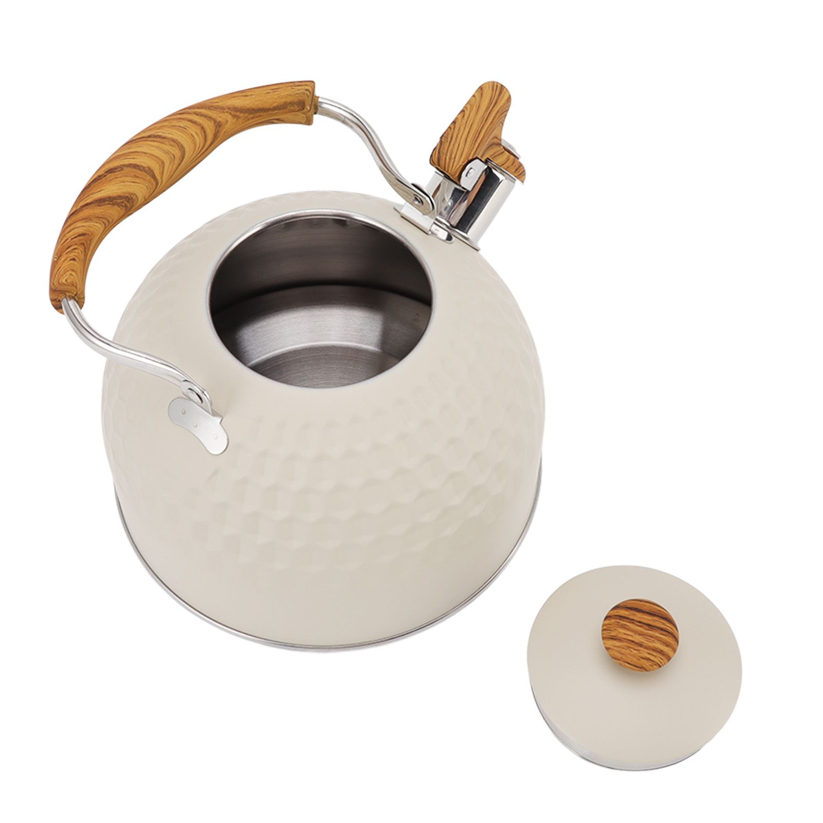 Whistling Kettle 2.5L Stainless Steel Efficient Uniform Heating Stovetop Whistling Tea Pot with Heat Insulation Handle - Image 8