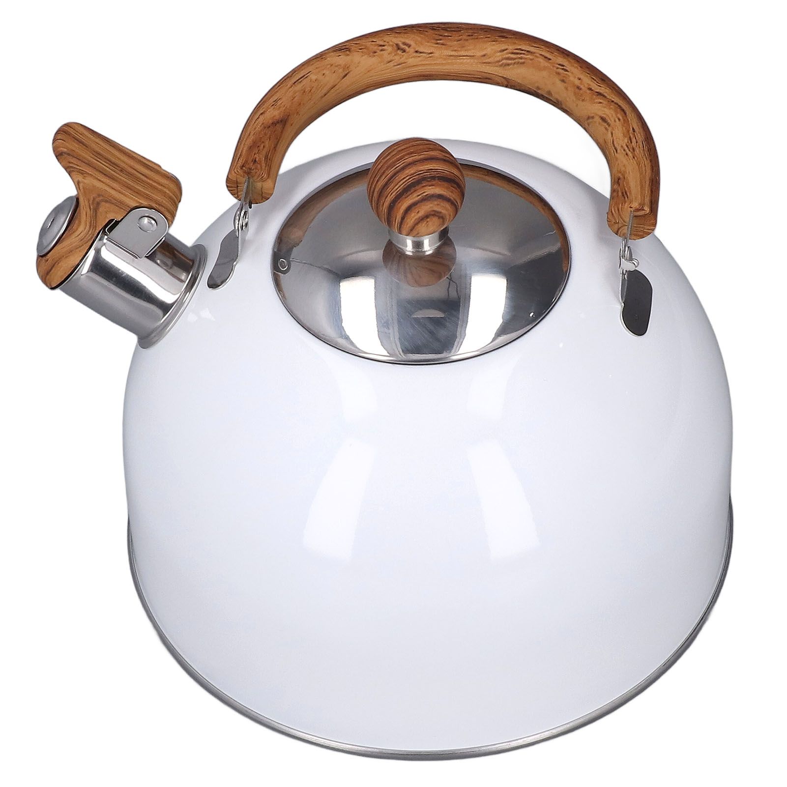 Whistling Kettle 2.5L Capacity White 304 Stainless Steel Fast Heating Ergonomic Handle Home Whistling Kettle - Image 4