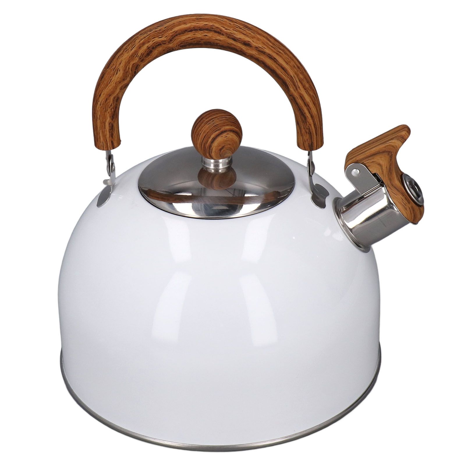 Whistling Kettle 2.5L Capacity White 304 Stainless Steel Fast Heating Ergonomic Handle Home Whistling Kettle - Image 7